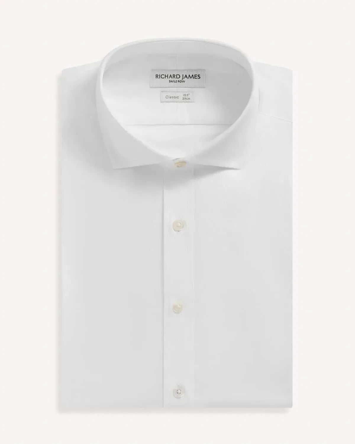 Richard James Classic White Poplin Shirt-MALFORD OF LONDON SAVILE ROW MENSWEAR OUTLET
