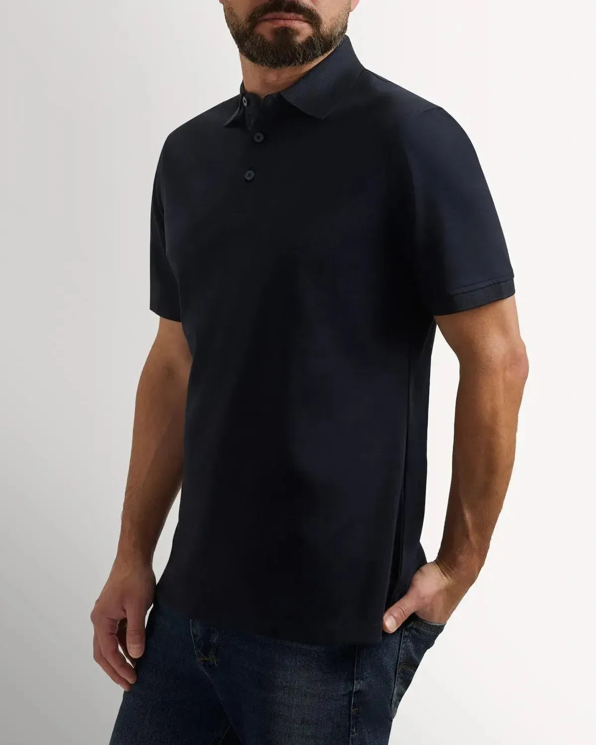 Richard James Mercerised Cotton Polo Shirt Navy-MALFORD OF LONDON SAVILE ROW MENSWEAR OUTLET
