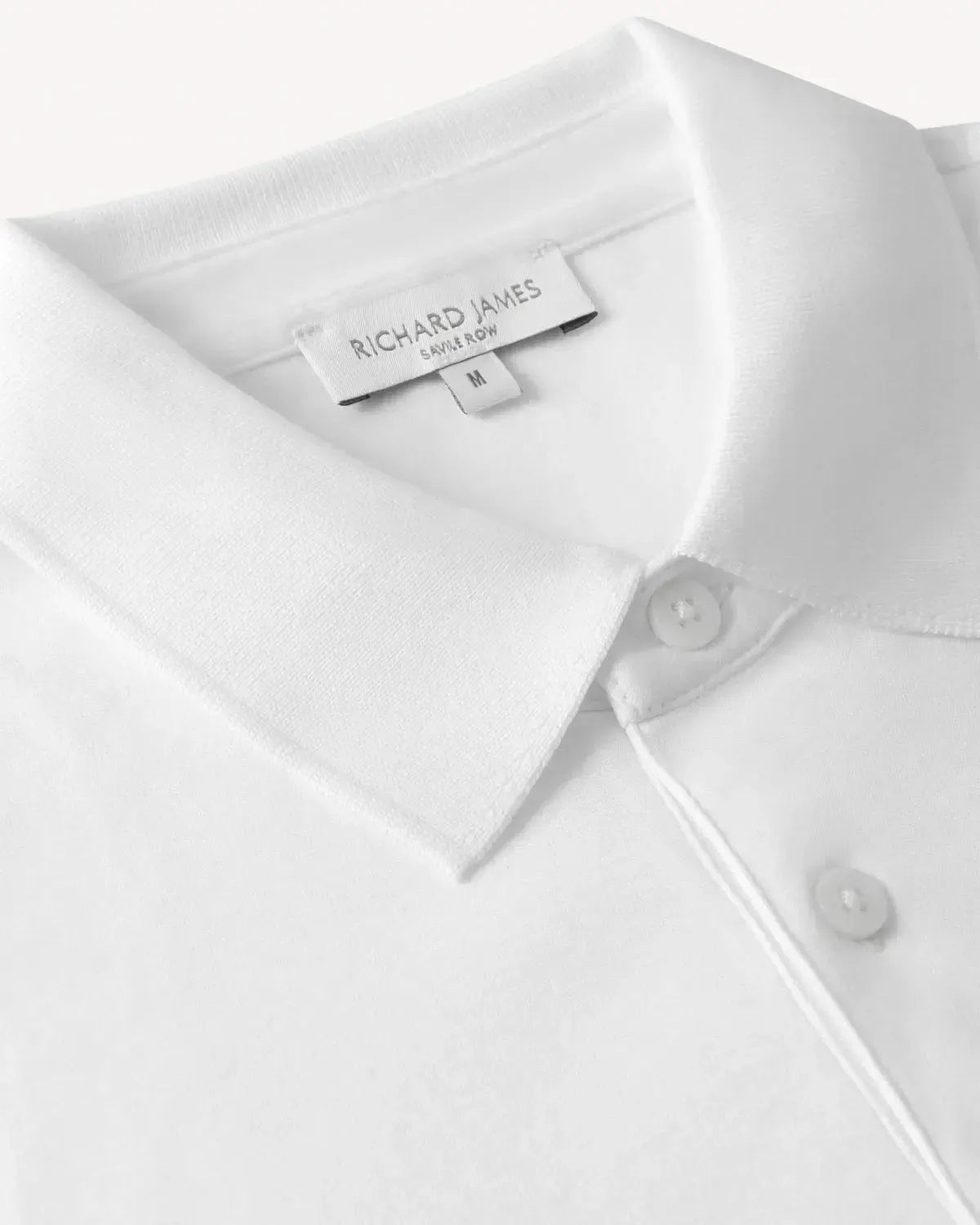 Richard James Mercerised Cotton Polo Shirt White-MALFORD OF LONDON SAVILE ROW MENSWEAR OUTLET