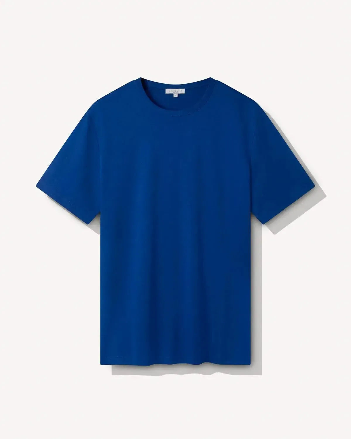 Richard James Mercerised Cotton T-Shirt Air Force Blue-MALFORD OF LONDON SAVILE ROW MENSWEAR OUTLET