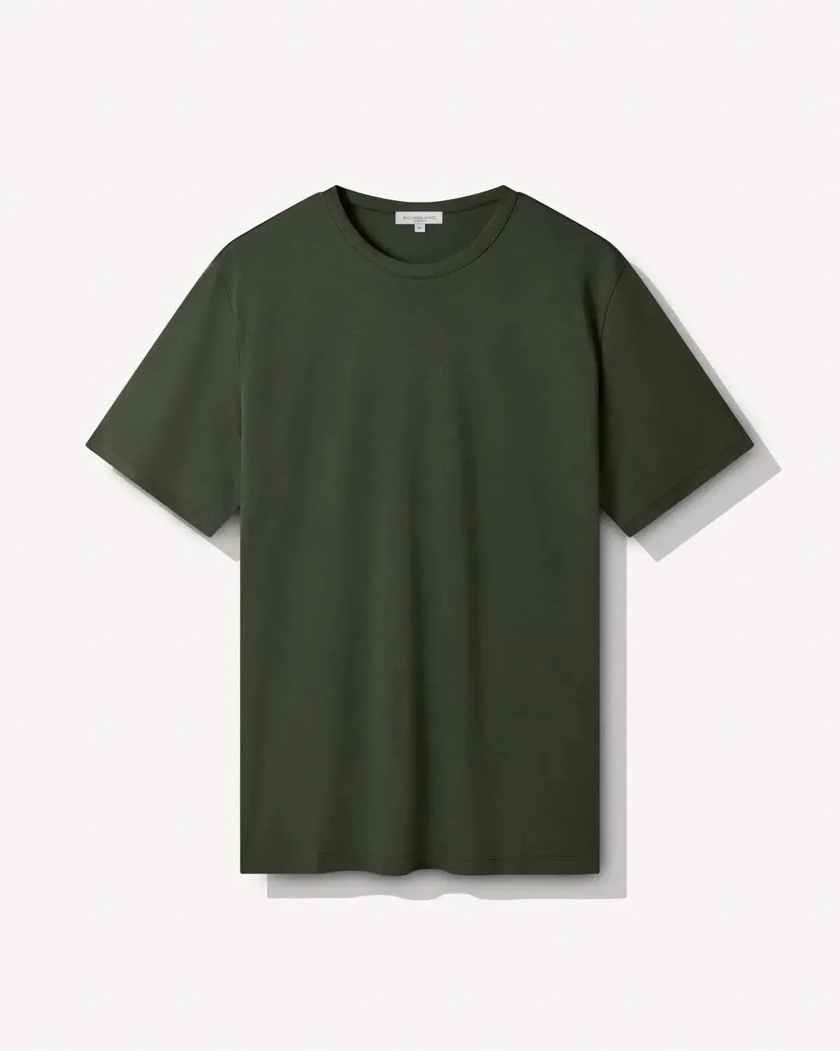 Richard James Mercerised Cotton T-Shirt Olive-MALFORD OF LONDON SAVILE ROW MENSWEAR OUTLET