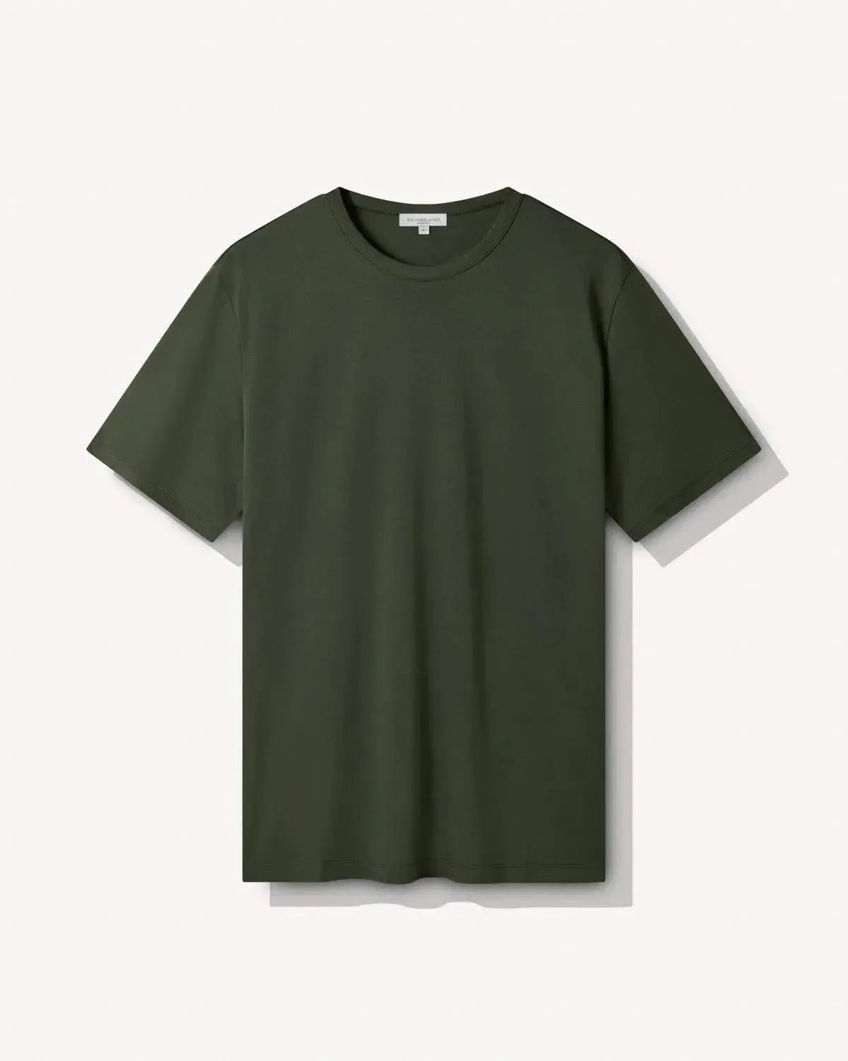 Richard James Mercerised Cotton T-Shirt Olive – Savile Row Menswear Outlet | Malford of London