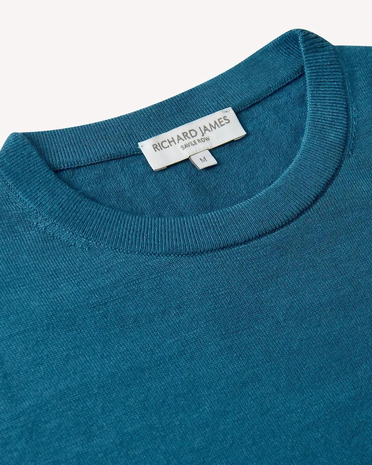 Richard James Merino Wool Crew Neck Knit Cobalt-MALFORD OF LONDON SAVILE ROW MENSWEAR OUTLET