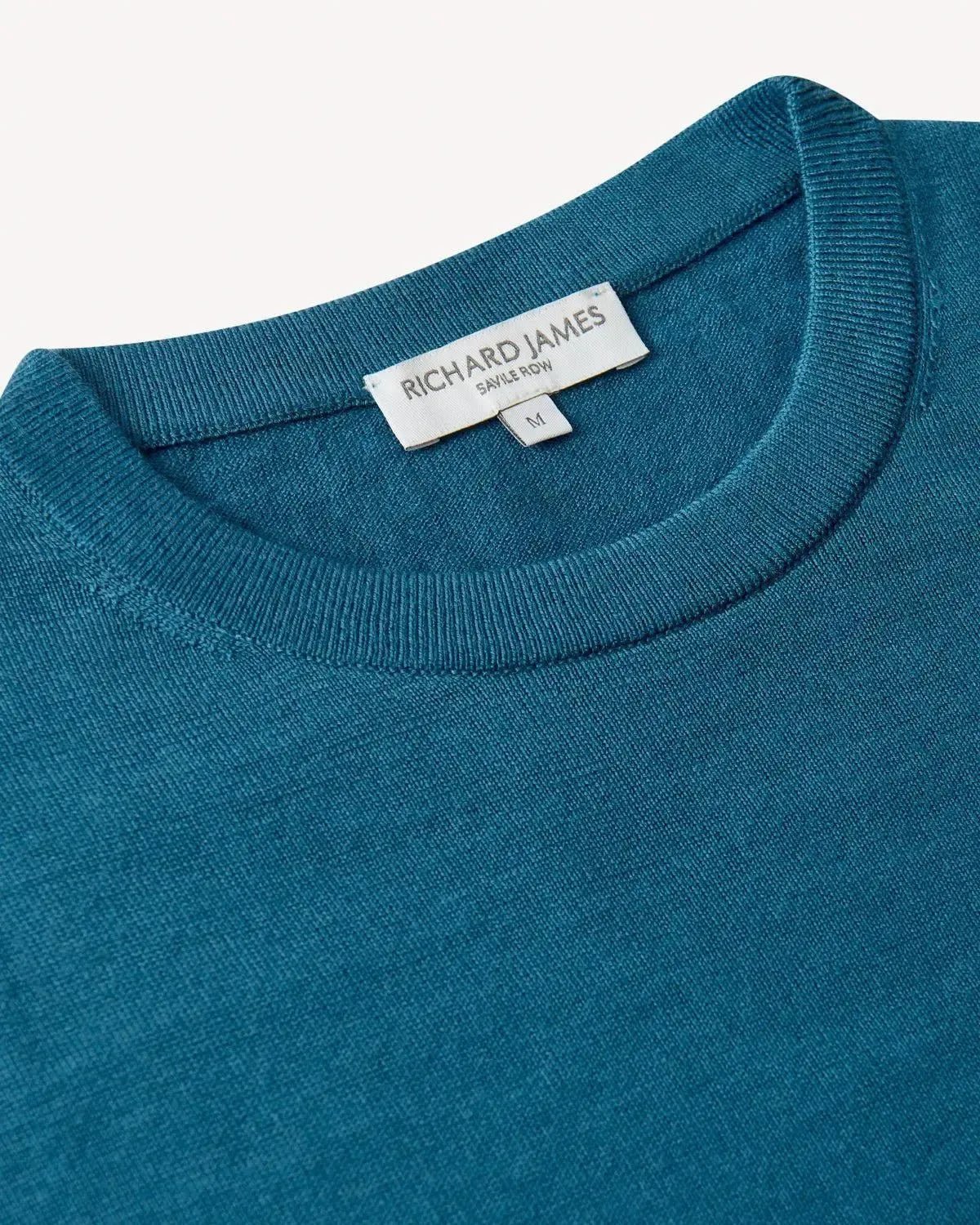 Richard James Merino Wool Crew Neck Knit Cobalt – Savile Row Menswear Outlet | Malford of London