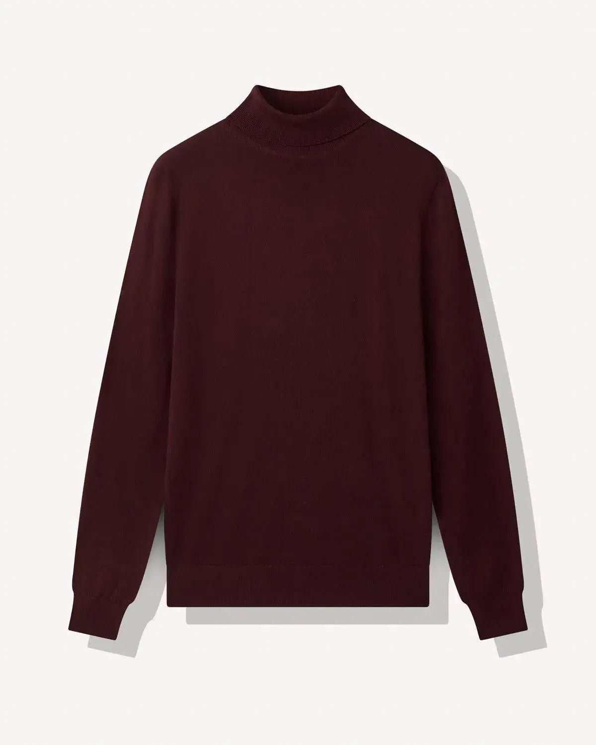 Richard James Merino Wool Roll Neck Burgundy - Savile Row Formalwear Outlet - Malford of London