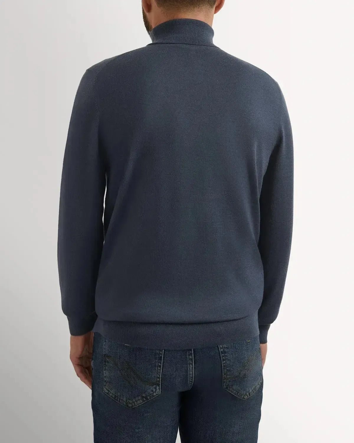 Richard James Merino Wool Roll Neck Teal – Savile Row Menswear Outlet | Malford of London