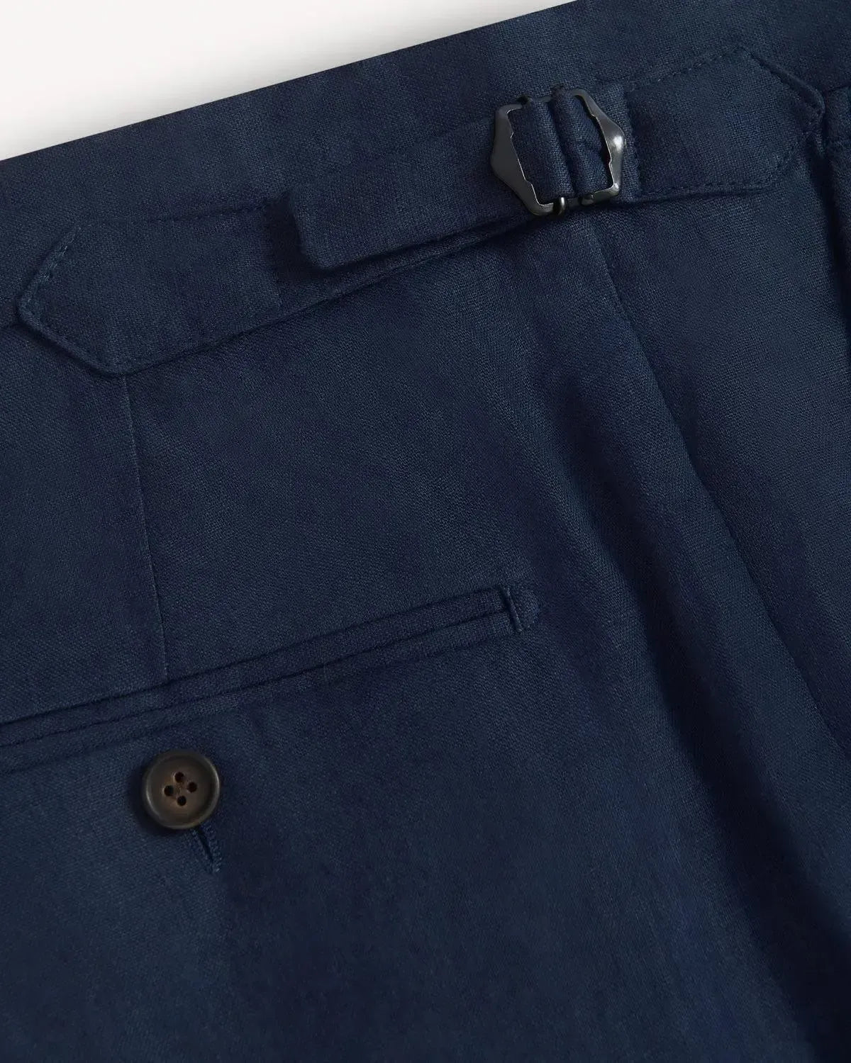 Richard James Navy Linen Trousers-MALFORD OF LONDON SAVILE ROW MENSWEAR OUTLET