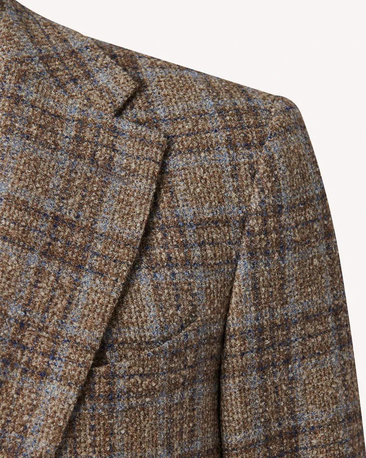 Richard James Overcheck Tweed Single Breasted Jacket Olive/Blues-MALFORD OF LONDON SAVILE ROW MENSWEAR OUTLET