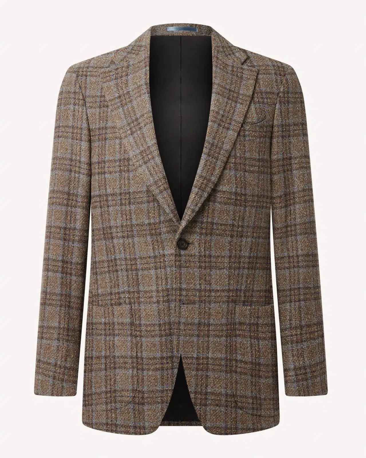 Richard James Overcheck Tweed Single Breasted Jacket Olive/Blues-MALFORD OF LONDON SAVILE ROW MENSWEAR OUTLET