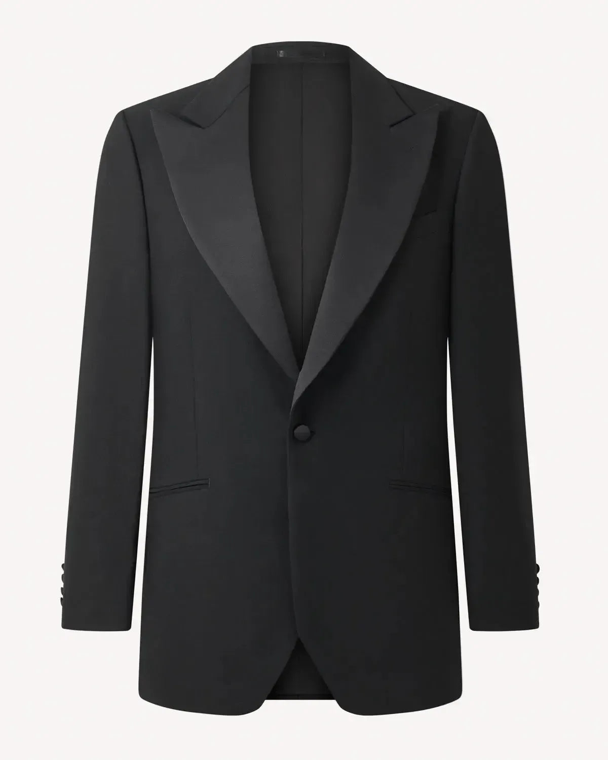 Richard James Peak Lapel Dinner Suit Black-MALFORD OF LONDON SAVILE ROW MENSWEAR OUTLET