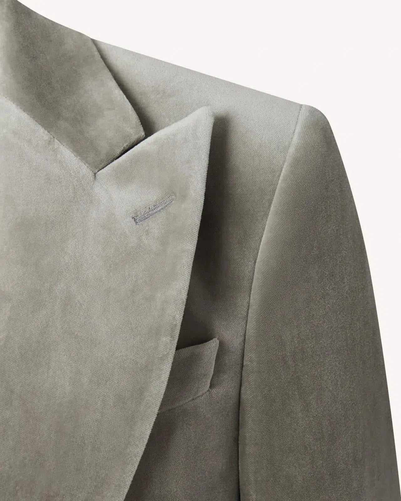 Richard James Peak Lapel Velvet Grey Dinner Jacket-MALFORD OF LONDON SAVILE ROW MENSWEAR OUTLET