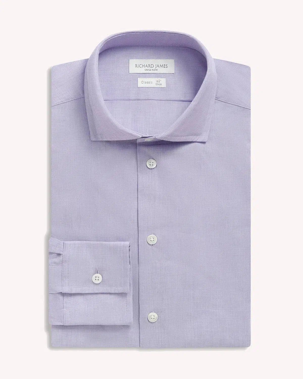 Richard James Poplin Shirt Lilac-MALFORD OF LONDON SAVILE ROW MENSWEAR OUTLET
