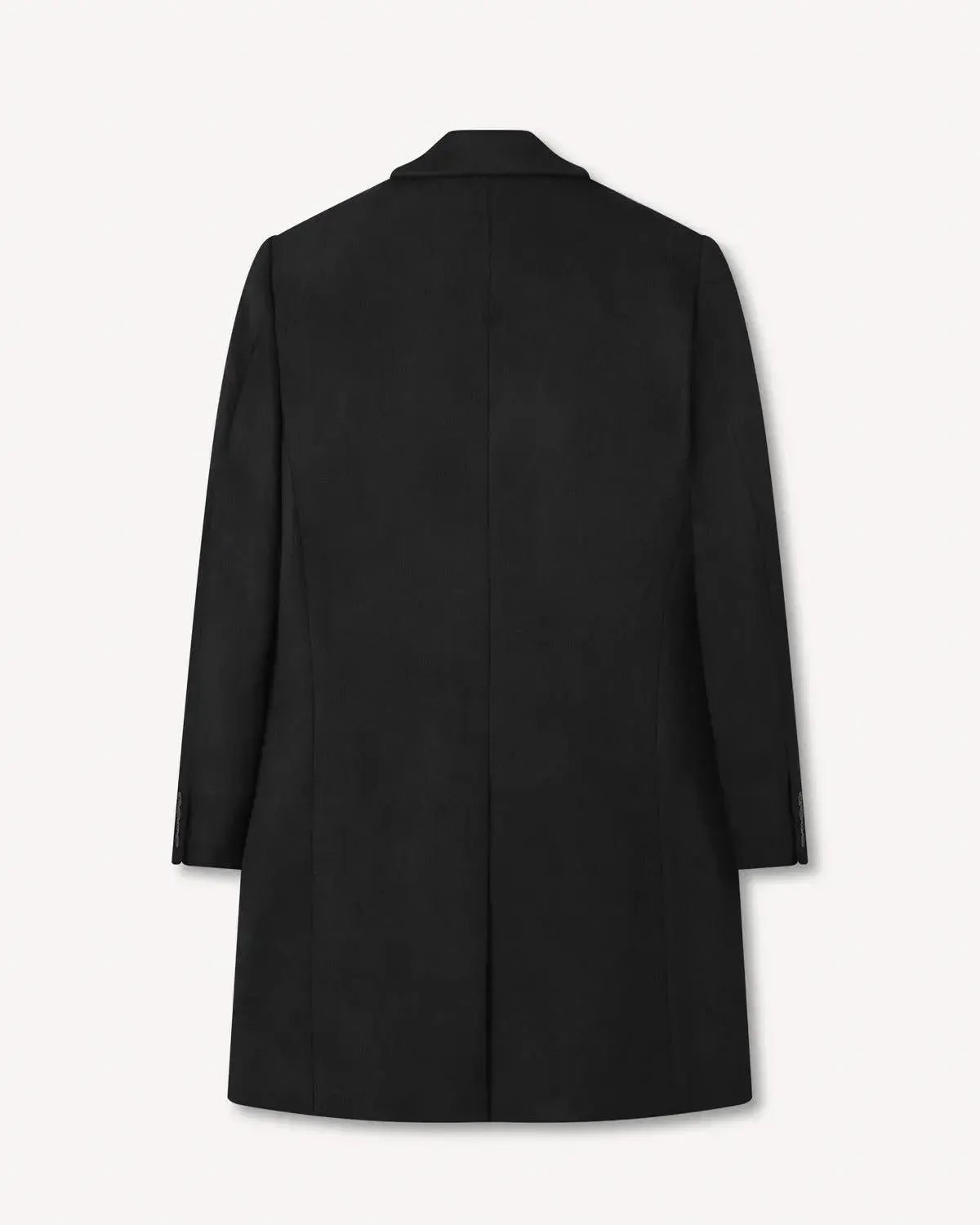 Richard James Wool Cashmere DB Overcoat Black - Savile Row Formalwear Outlet - Malford of London