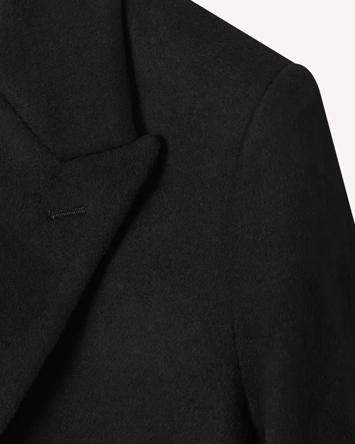 Richard James Wool Cashmere DB Overcoat Black-MALFORD OF LONDON SAVILE ROW MENSWEAR OUTLET
