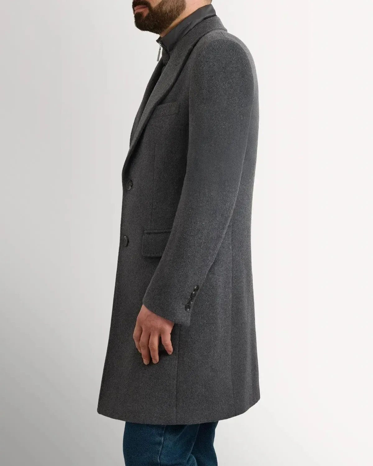 Richard James Wool Cashmere Overcoat & Lining - Grey - Savile Row Formalwear Outlet - Malford of London