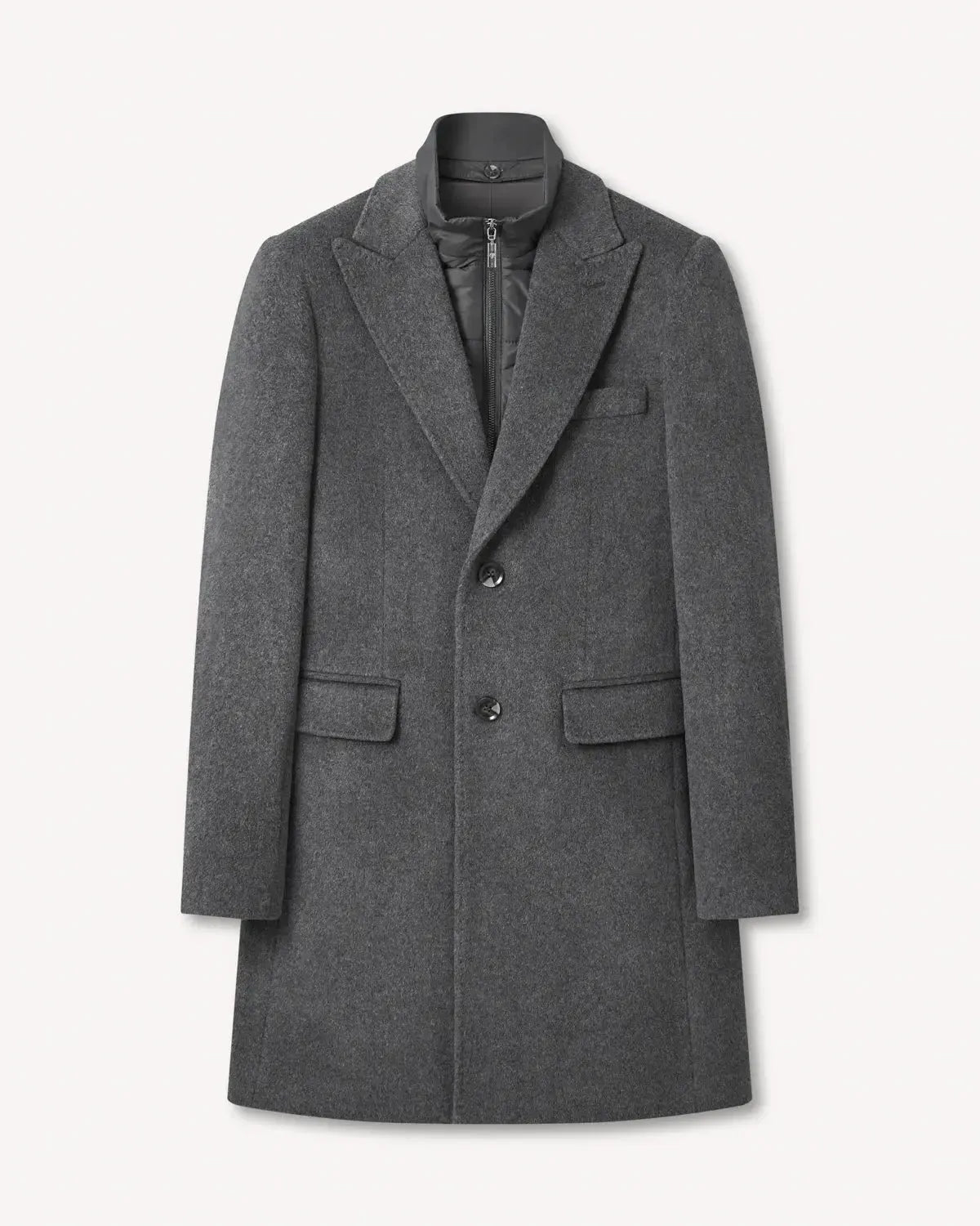 Richard James Wool Cashmere Overcoat & Lining - Grey-MALFORD OF LONDON SAVILE ROW MENSWEAR OUTLET