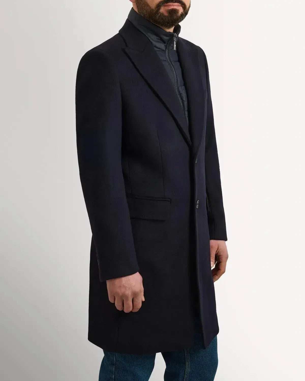 Richard James Wool Cashmere Overcoat & Lining - Navy-MALFORD OF LONDON SAVILE ROW MENSWEAR OUTLET