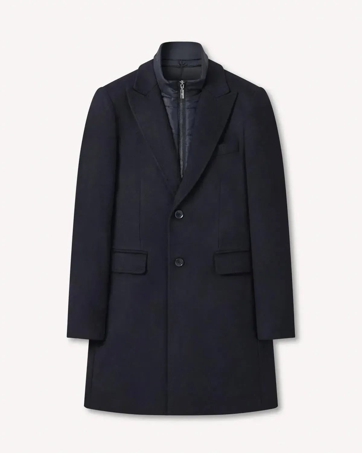Richard James Wool Cashmere Overcoat & Lining - Navy - Savile Row Formalwear Outlet - Malford of London