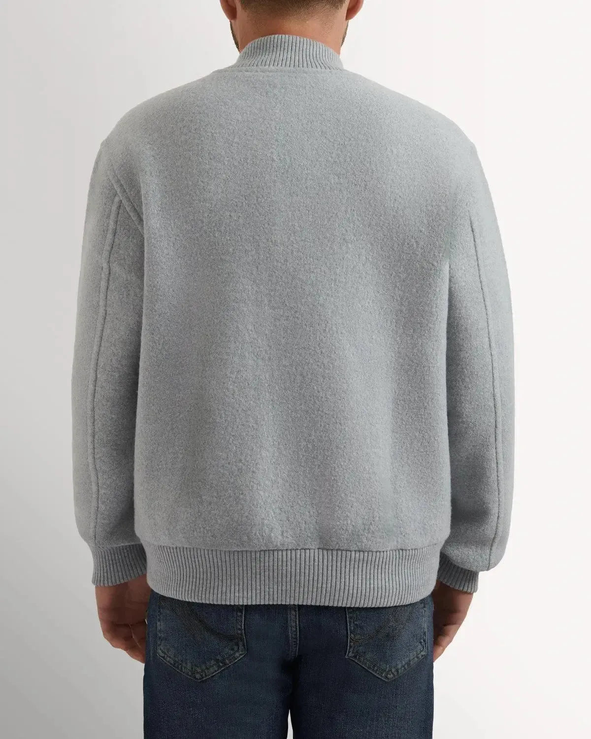 Richard James Wool College Bomber Grey-MALFORD OF LONDON SAVILE ROW MENSWEAR OUTLET