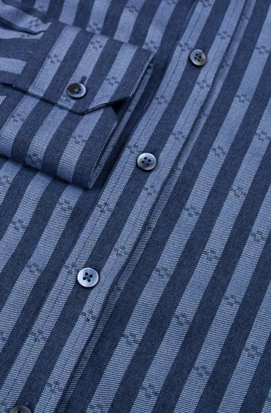 Simon Carter Tailored Fit Bold Stripe Shirt Navy/Blue-MALFORD OF LONDON SAVILE ROW MENSWEAR OUTLET