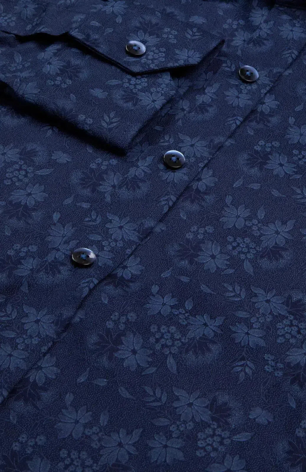 Simon Carter Tailored Fit Floral Shirt Navy Blue-MALFORD OF LONDON SAVILE ROW MENSWEAR OUTLET
