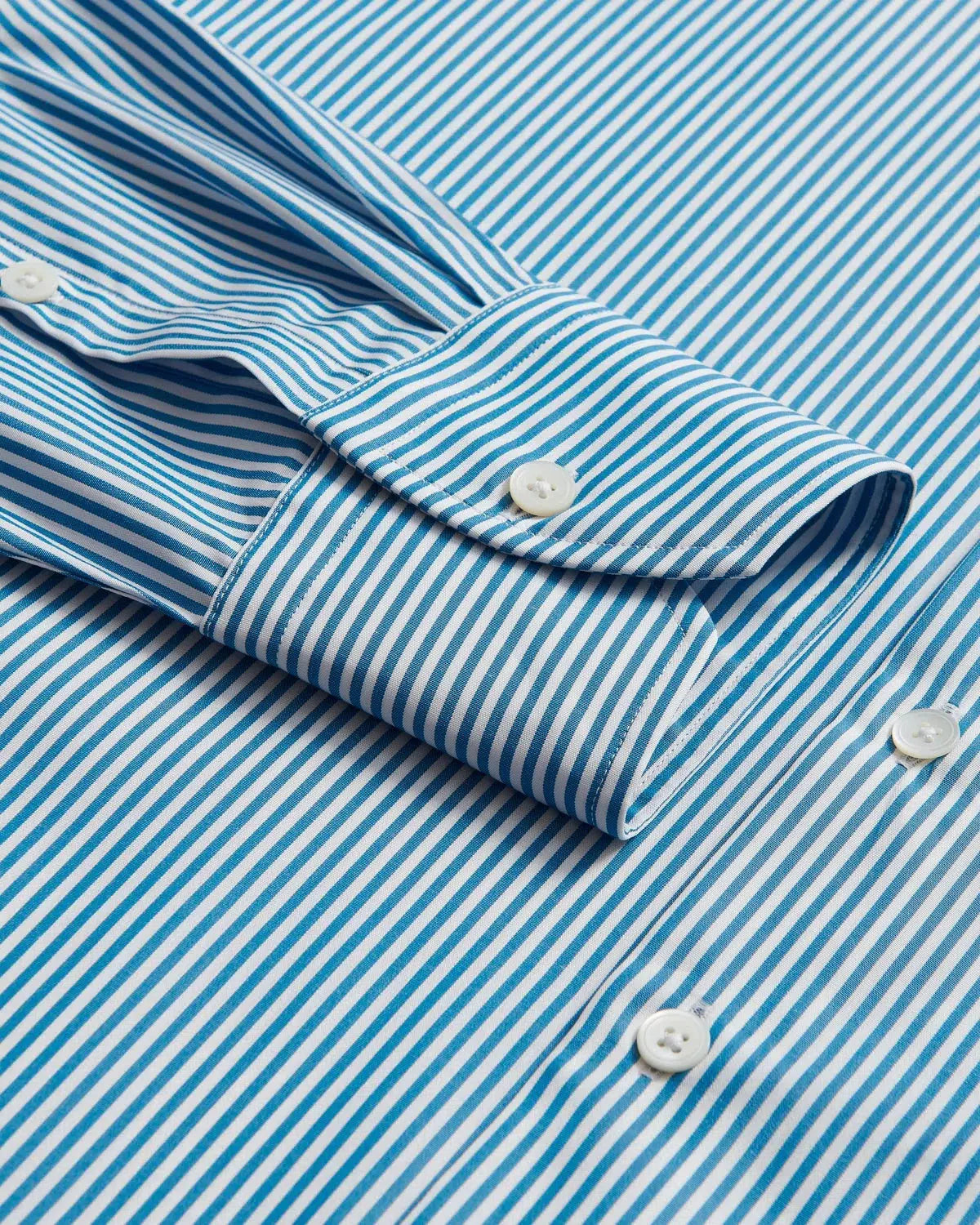 Thomas Pink Bengal Stripe Shirt Teal White-MALFORD OF LONDON SAVILE ROW MENSWEAR OUTLET