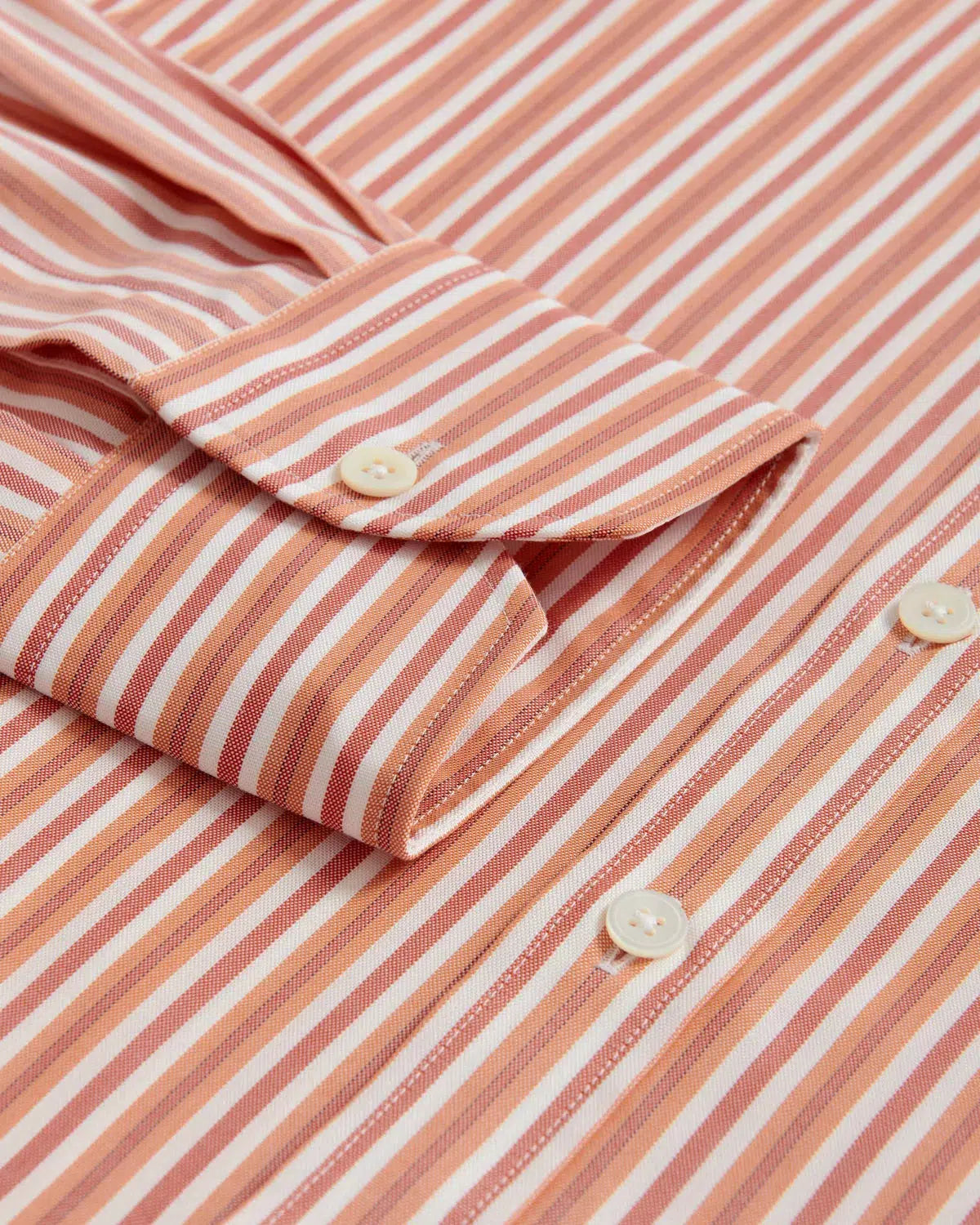 Thomas Pink Classic Fit Formal Panama Stripe Cotton Shirt Orange Multi-MALFORD OF LONDON SAVILE ROW MENSWEAR OUTLET