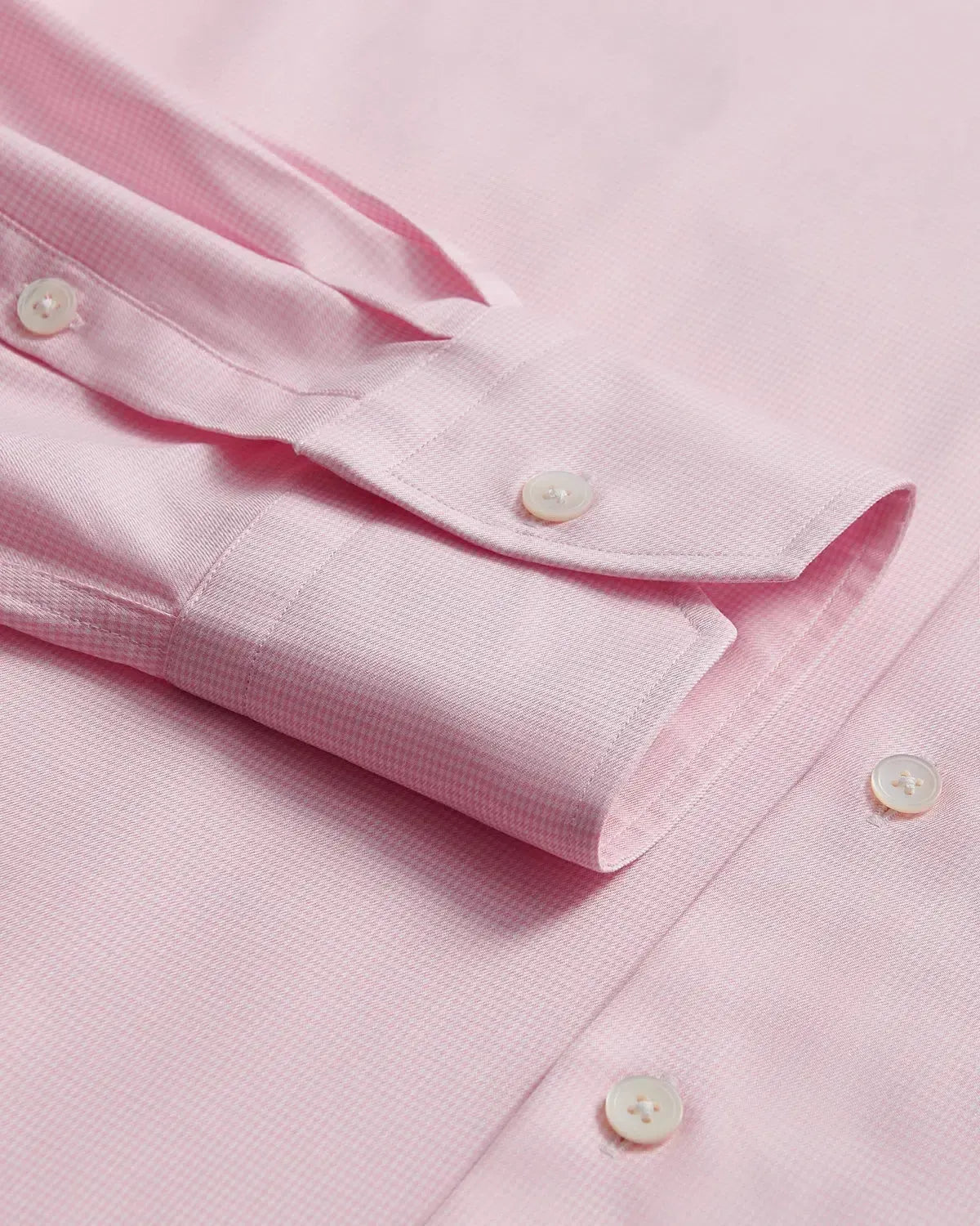 Thomas Pink Puppy Tooth Royal Twill Shirt Pink White-MALFORD OF LONDON SAVILE ROW MENSWEAR OUTLET