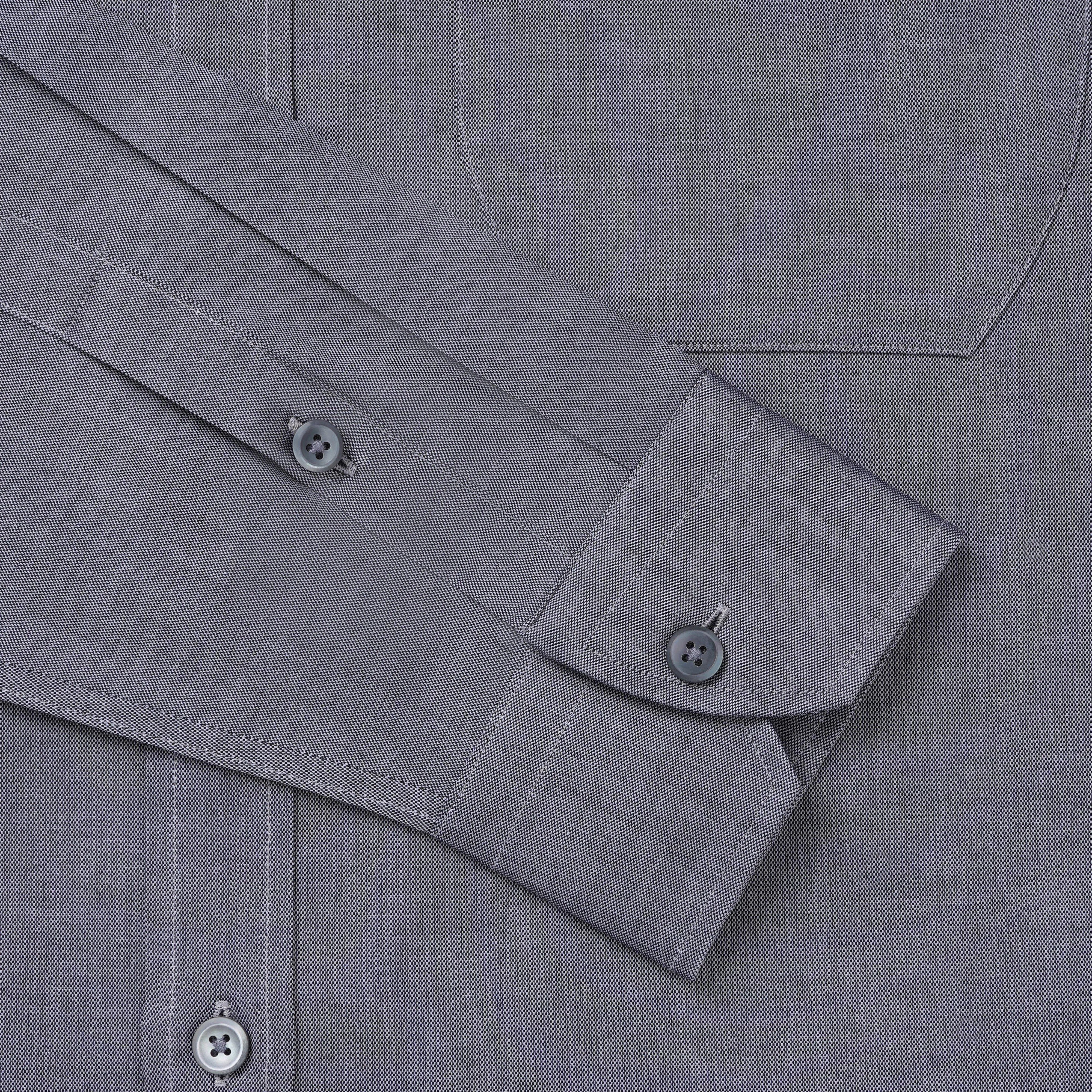 Thomas Pink Shirt Classic Fit Plain Grey Cotton-MALFORD OF LONDON SAVILE ROW MENSWEAR OUTLET