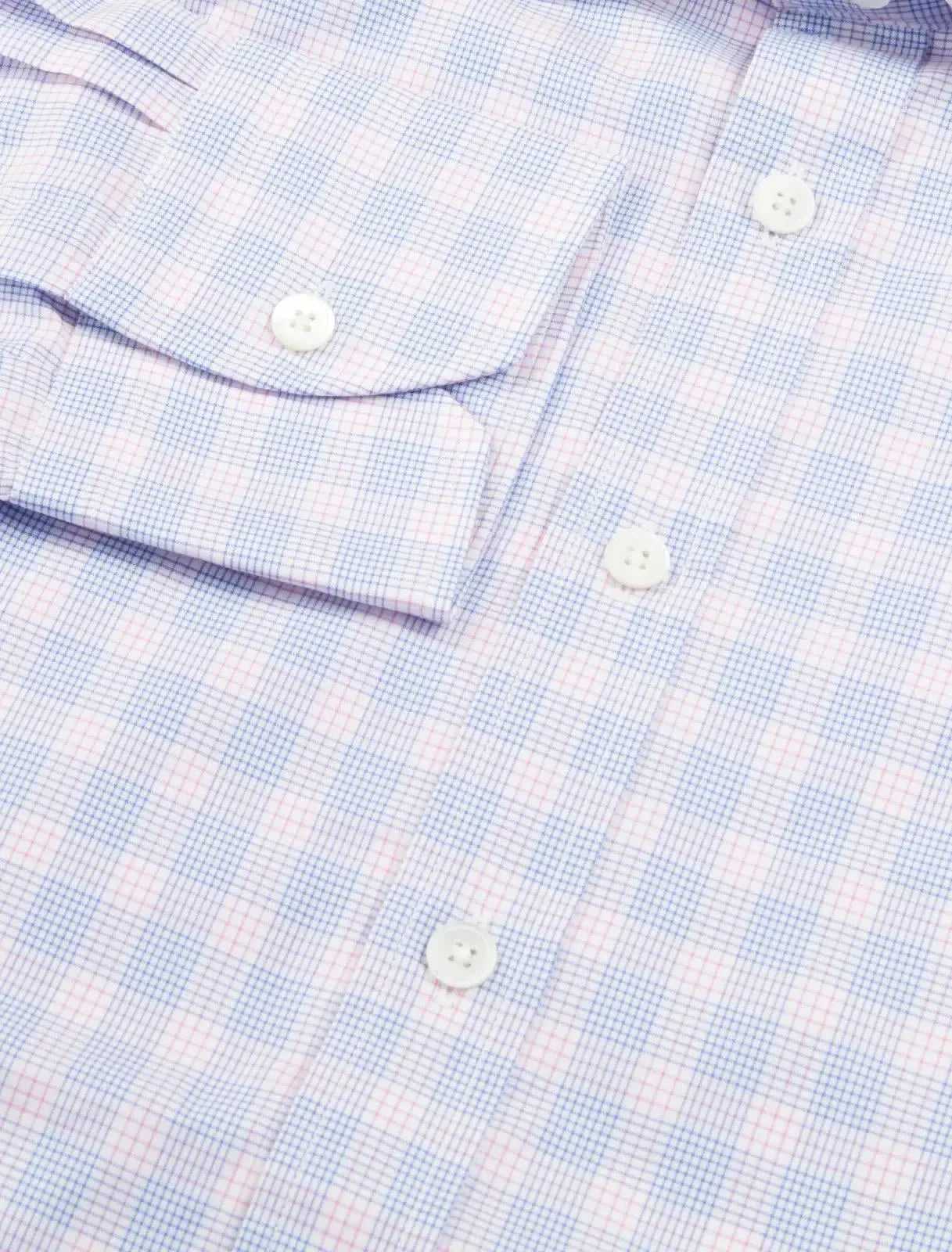 Thomas Pink Slim Fit Check Formal Shirt Sky Pink-MALFORD OF LONDON SAVILE ROW MENSWEAR OUTLET