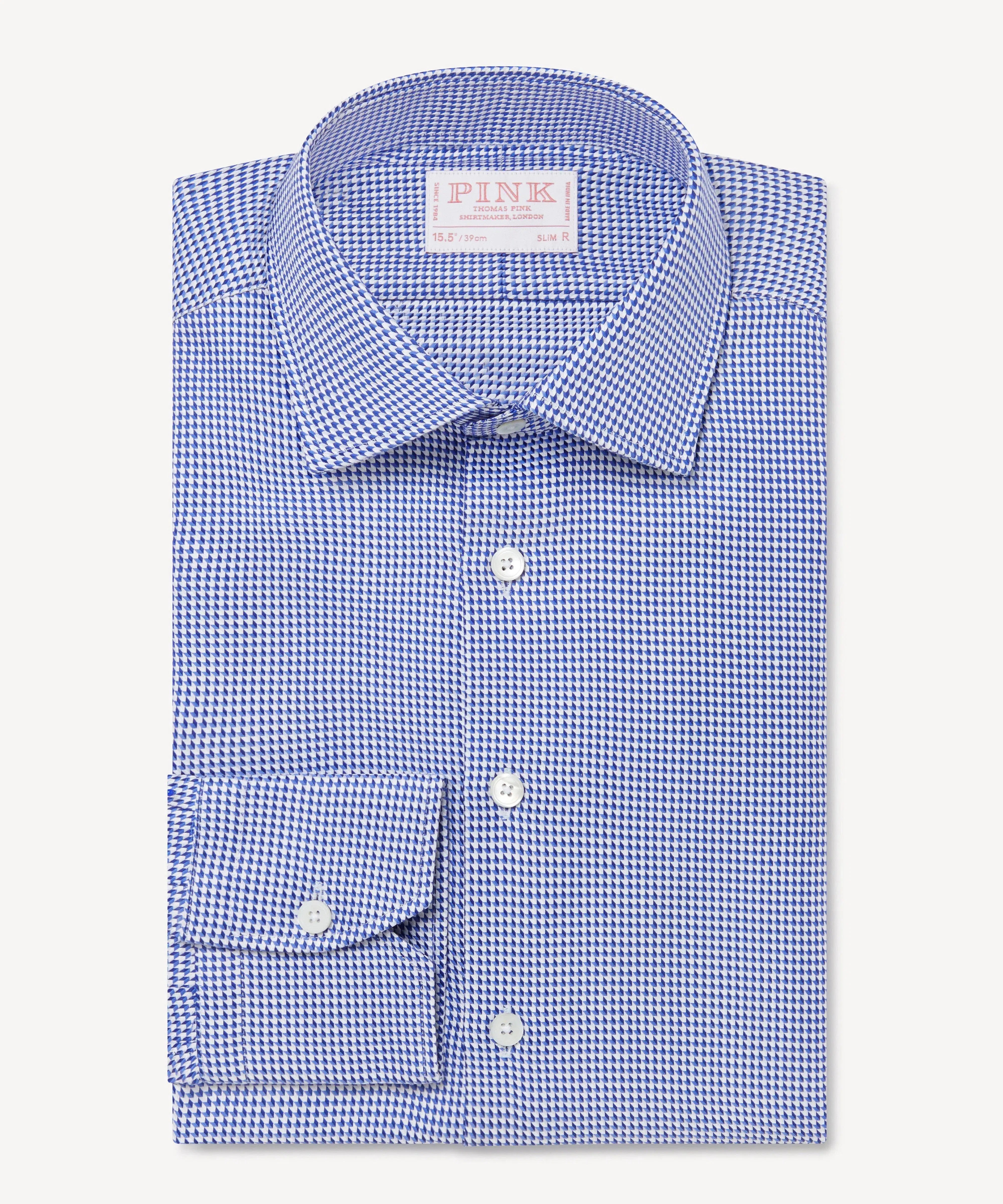 Thomas Pink Slim Fit Formal Geometric Pattern Shirt-MALFORD OF LONDON SAVILE ROW MENSWEAR OUTLET