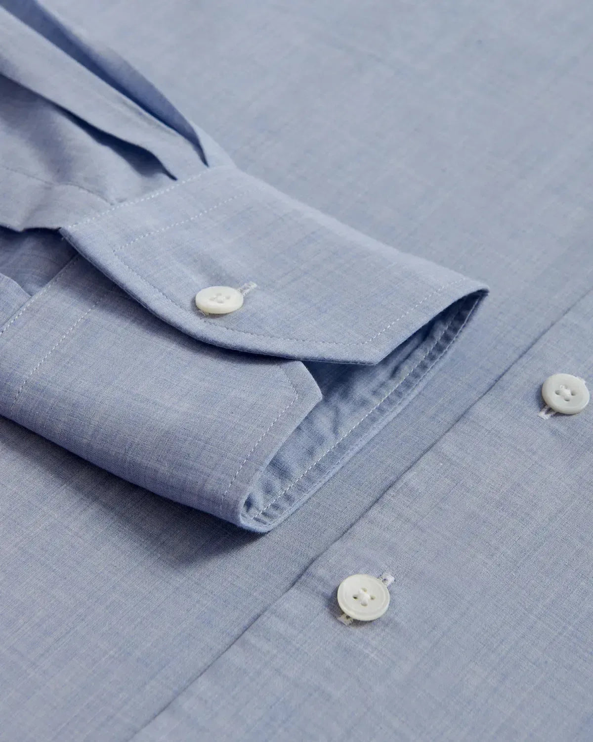 Thomas Pink Slim Fit Formal Muslin Melange Cotton Shirt Blue-MALFORD OF LONDON SAVILE ROW MENSWEAR OUTLET