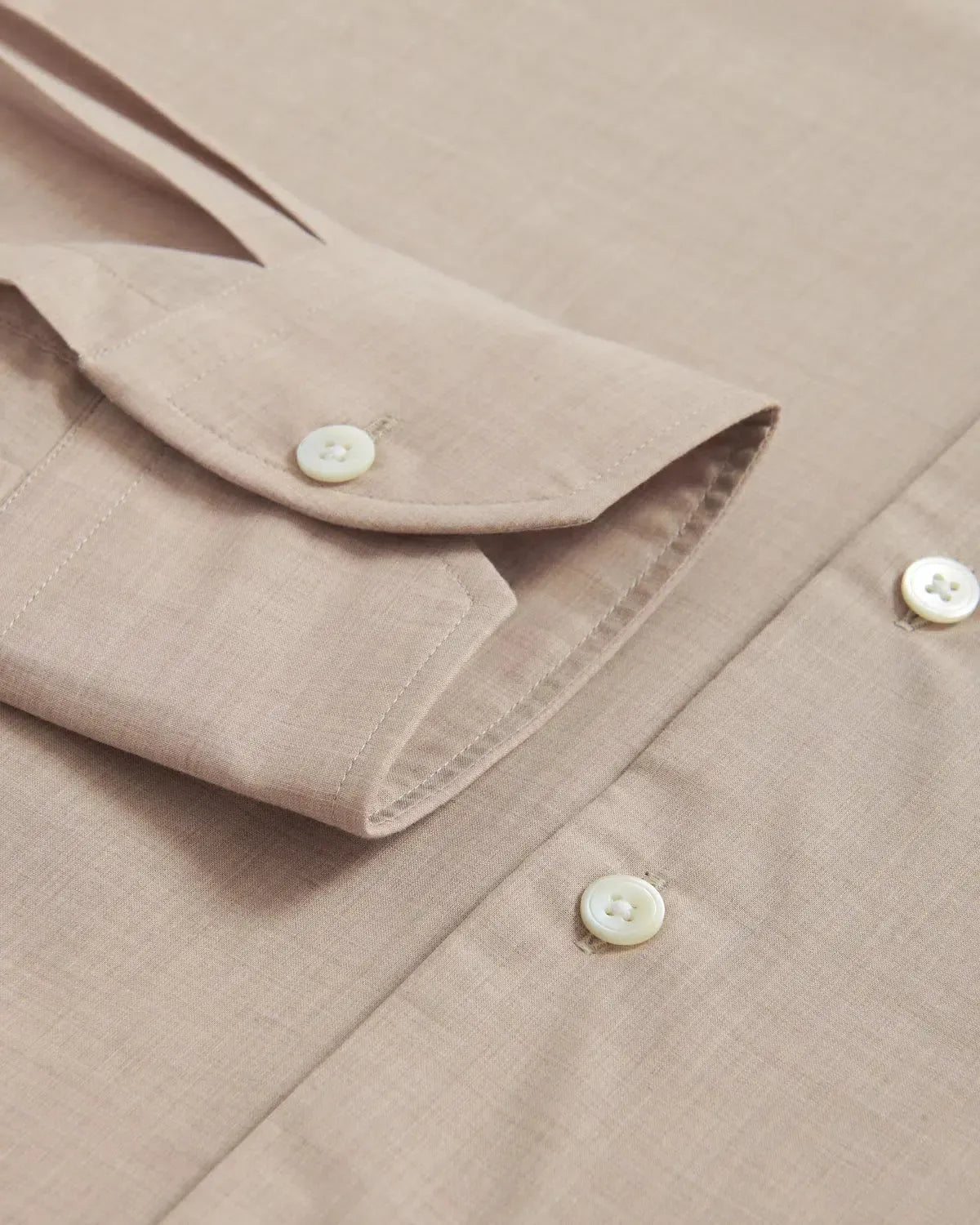 Thomas Pink Slim Fit Formal Muslin Melange Cotton Shirt Taupe-MALFORD OF LONDON SAVILE ROW MENSWEAR OUTLET
