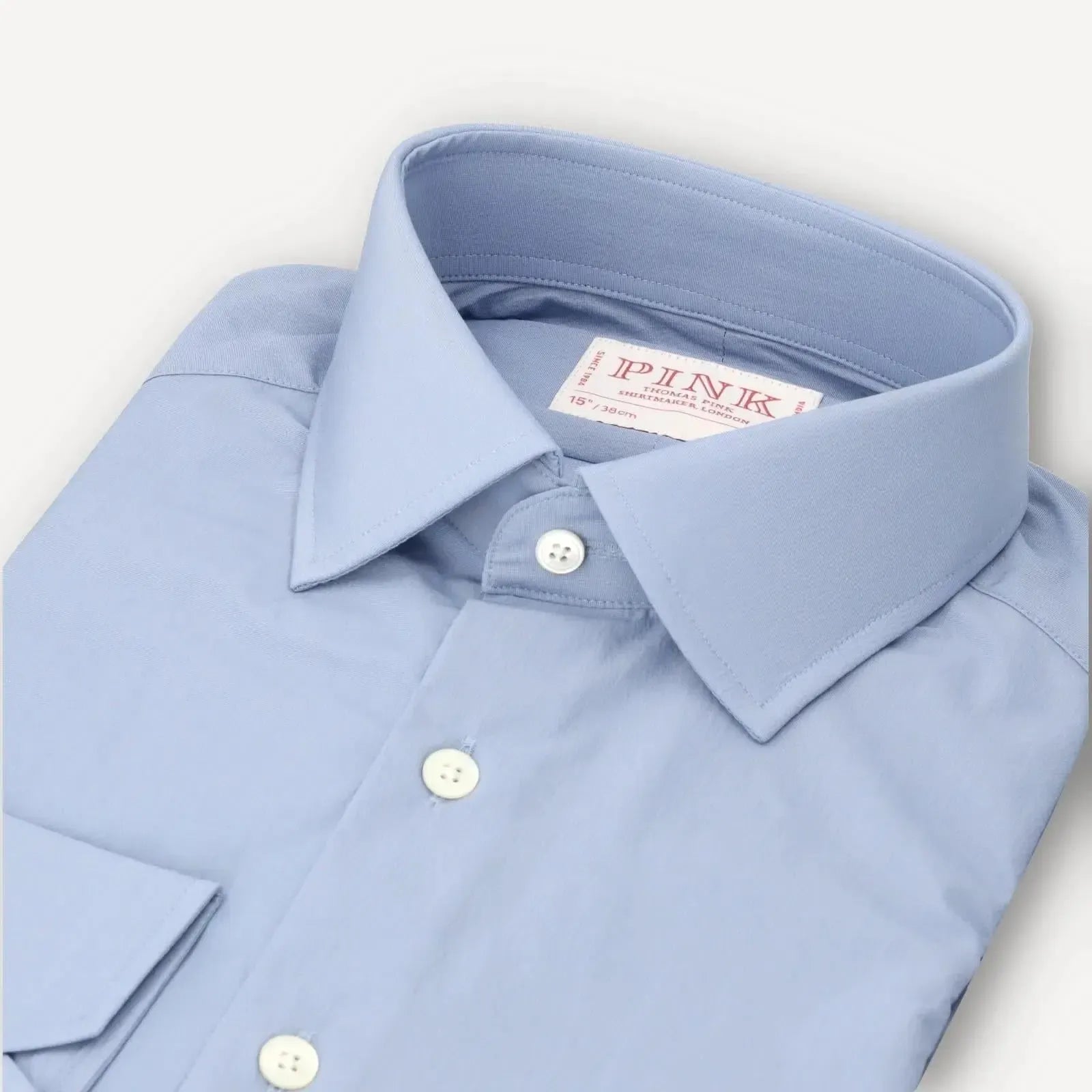 Thomas Pink Slim Fit Plain Formal Shirt Blue-MALFORD OF LONDON SAVILE ROW MENSWEAR OUTLET