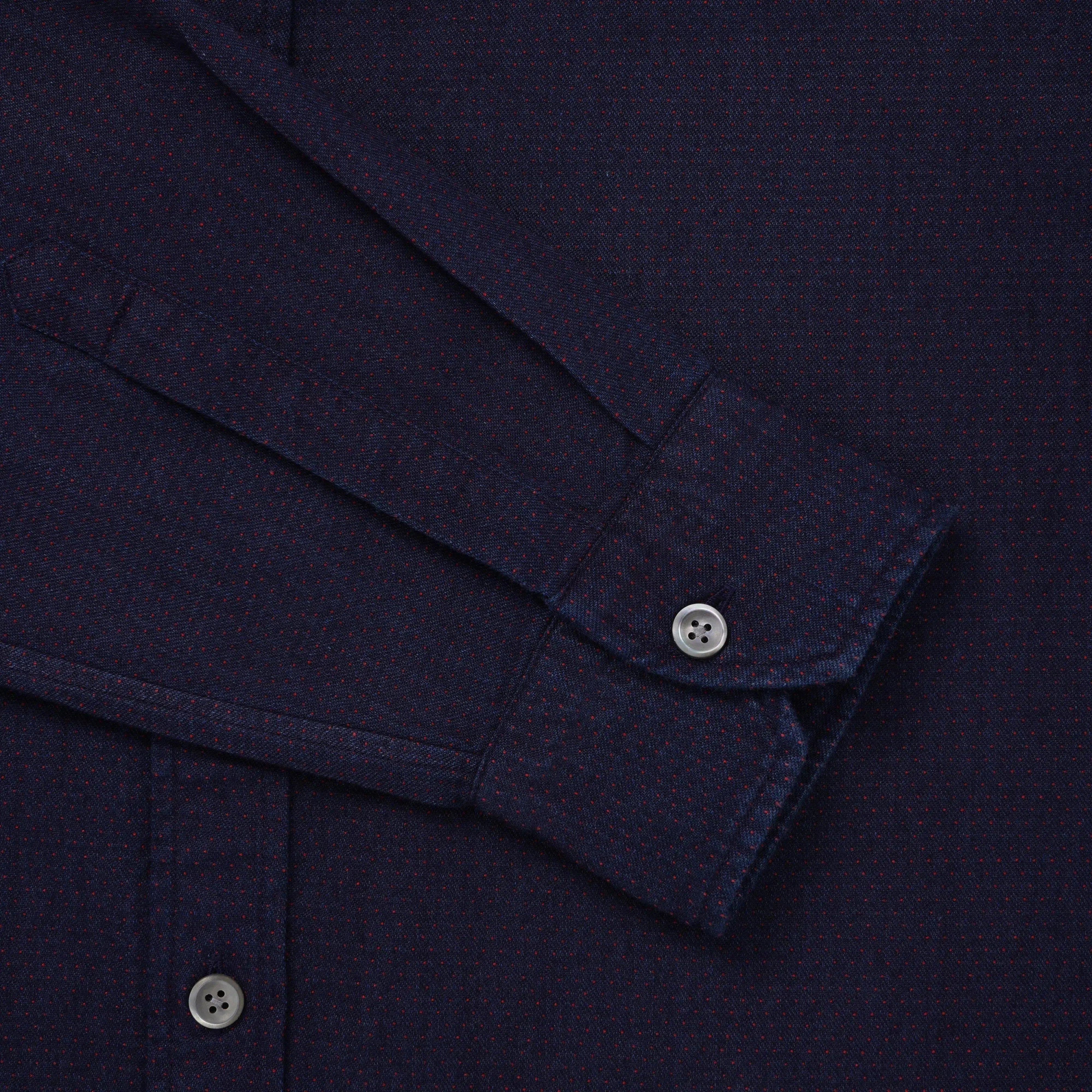 Thomas Pink Slim Fit Smart Casual Indigo Pin Dot Shirt-MALFORD OF LONDON SAVILE ROW MENSWEAR OUTLET
