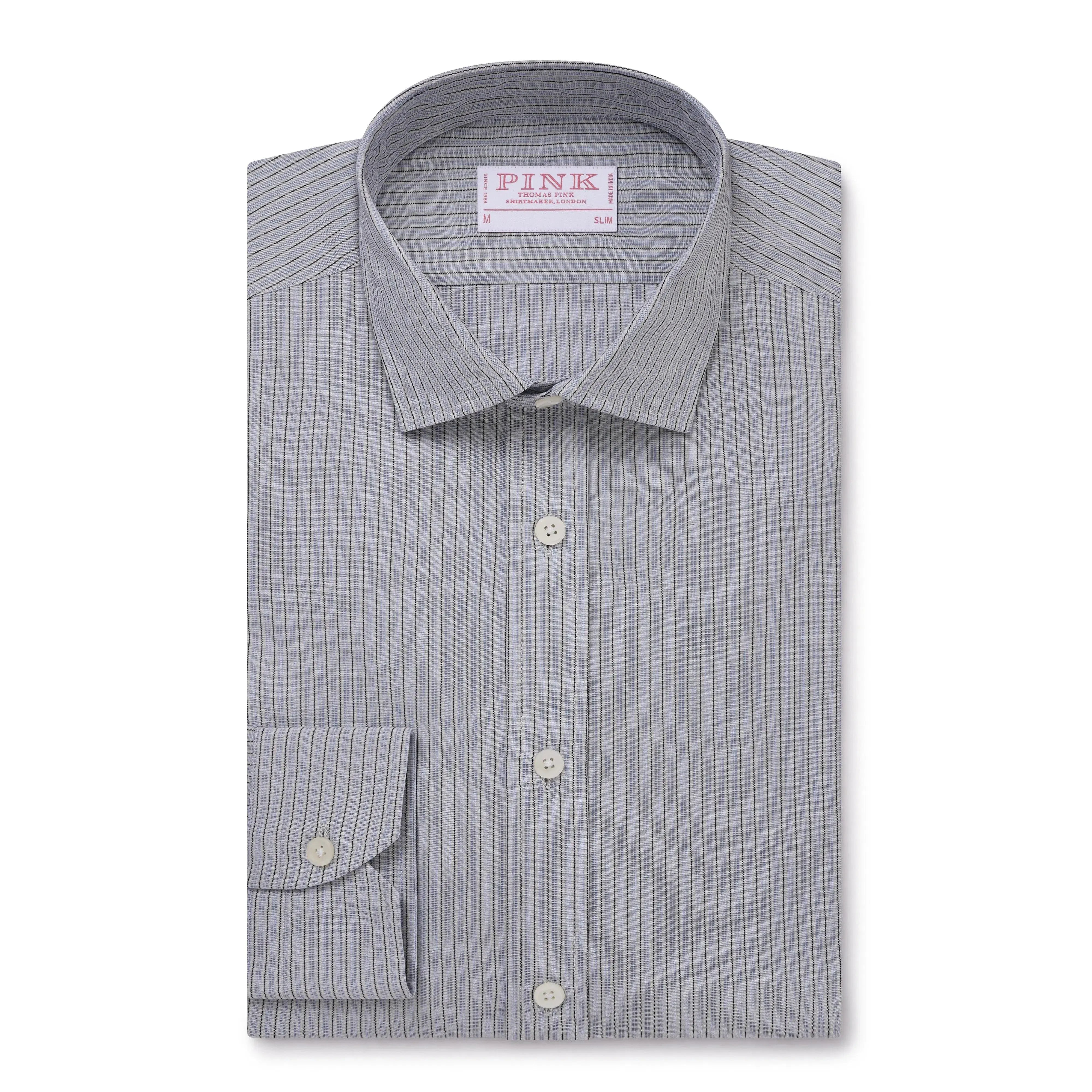 Thomas Pink Slim Fit Smart Casual Track Stripe Shirt-MALFORD OF LONDON SAVILE ROW MENSWEAR OUTLET
