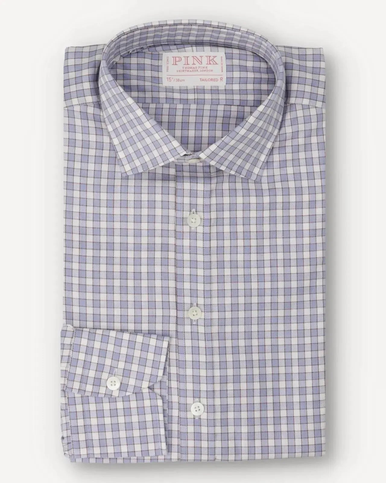 Thomas Pink Tailored Fit Check Formal Shirt Purple Multi-MALFORD OF LONDON SAVILE ROW MENSWEAR OUTLET