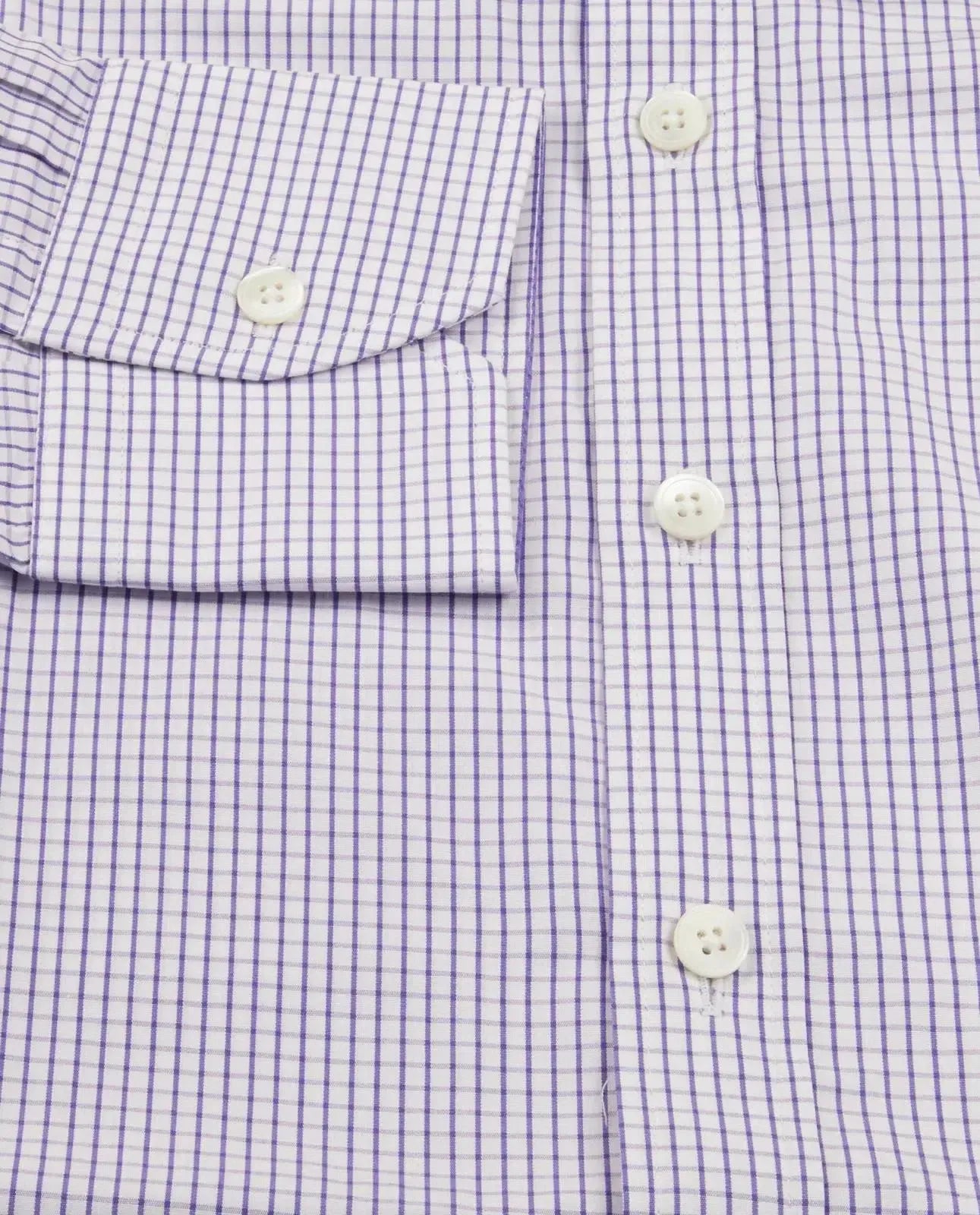 Thomas Pink Tailored Fit Check Formal Shirt Purple White-MALFORD OF LONDON SAVILE ROW MENSWEAR OUTLET