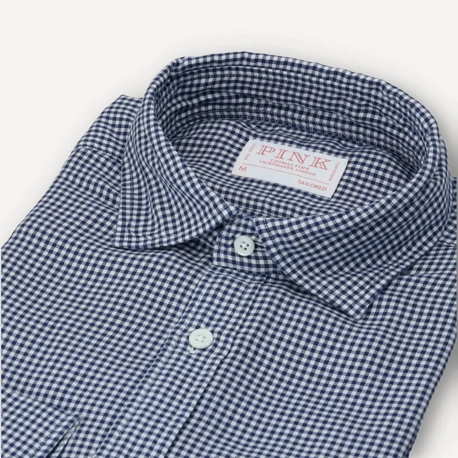 Thomas Pink Tailored Fit Check Smart Casual Shirt Navy White-MALFORD OF LONDON SAVILE ROW MENSWEAR OUTLET