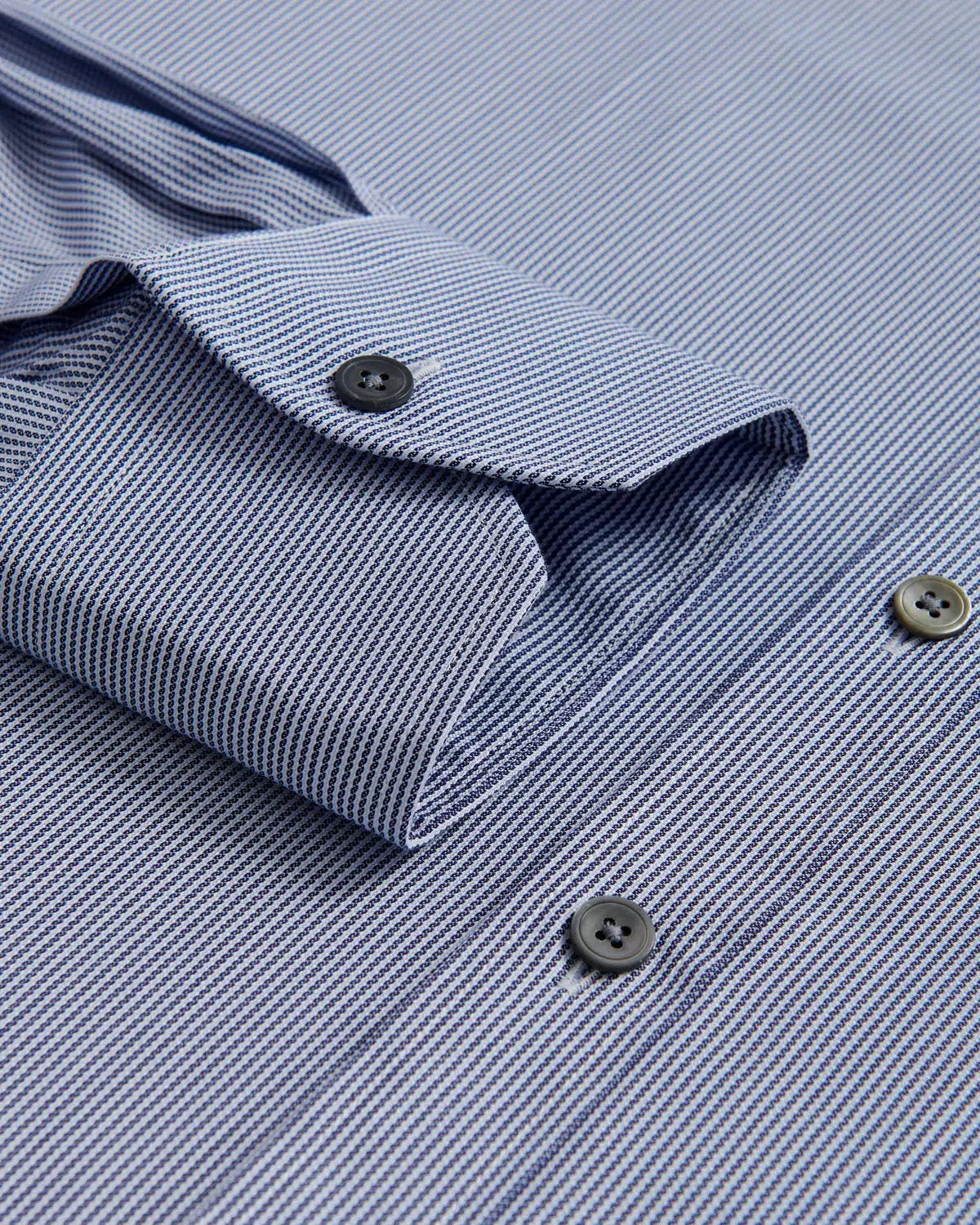 Thomas Pink Tailored Fit Formal Dobby Rope Stripe Shirt Navy/Blue-MALFORD OF LONDON SAVILE ROW MENSWEAR OUTLET