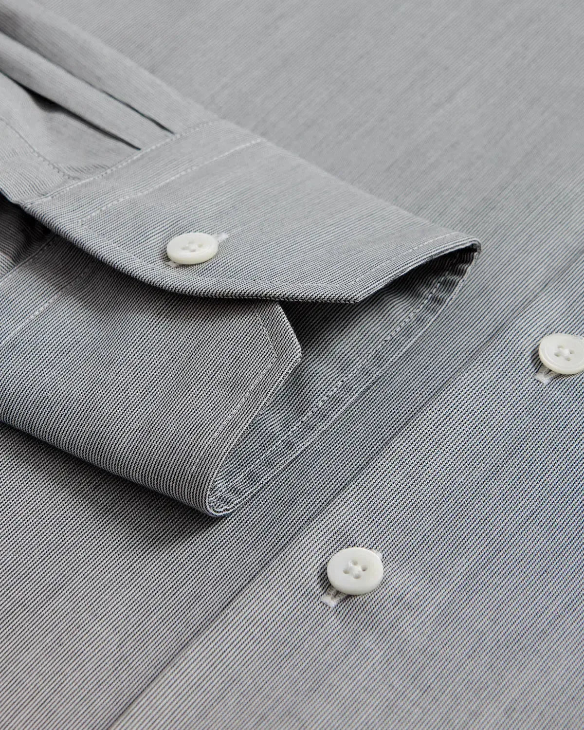 Thomas Pink Tailored Fit Formal Fine Stripe Shirt Black/White-MALFORD OF LONDON SAVILE ROW MENSWEAR OUTLET