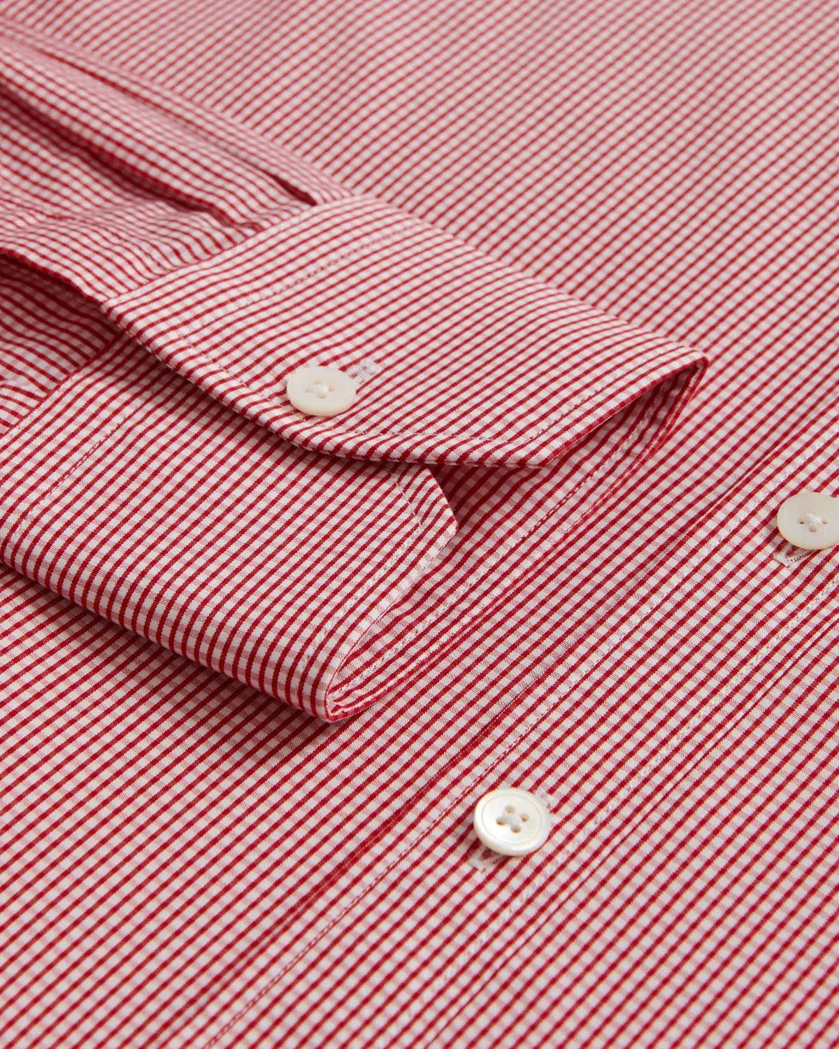Thomas Pink Tailored Fit Formal Micro Check Shirt Red/White-MALFORD OF LONDON SAVILE ROW MENSWEAR OUTLET