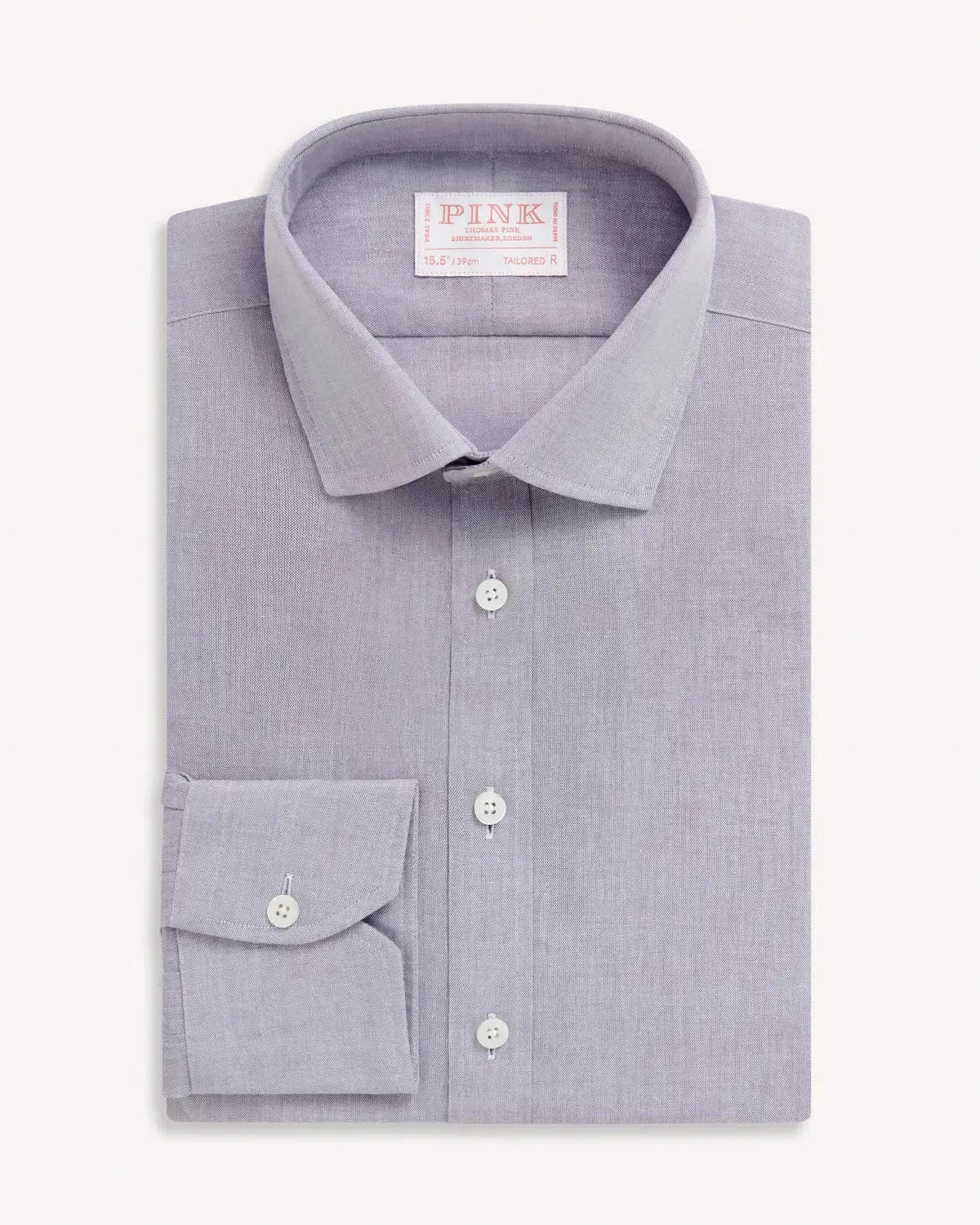 Thomas Pink Tailored Fit Formal Plain Chambray Shirt Lilac