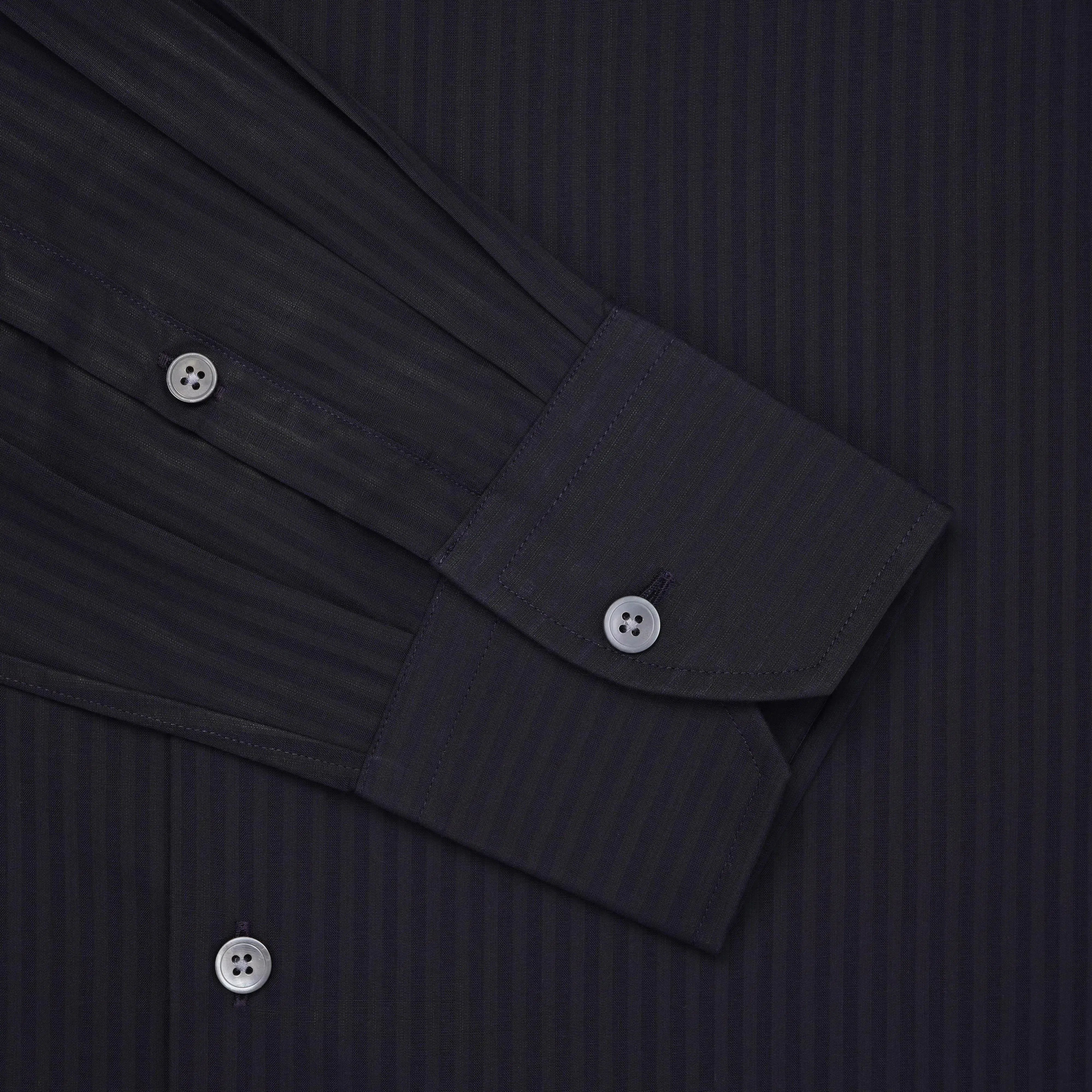 Thomas Pink Tailored Fit Formal Voile Self Stripe Shirt-MALFORD OF LONDON SAVILE ROW MENSWEAR OUTLET