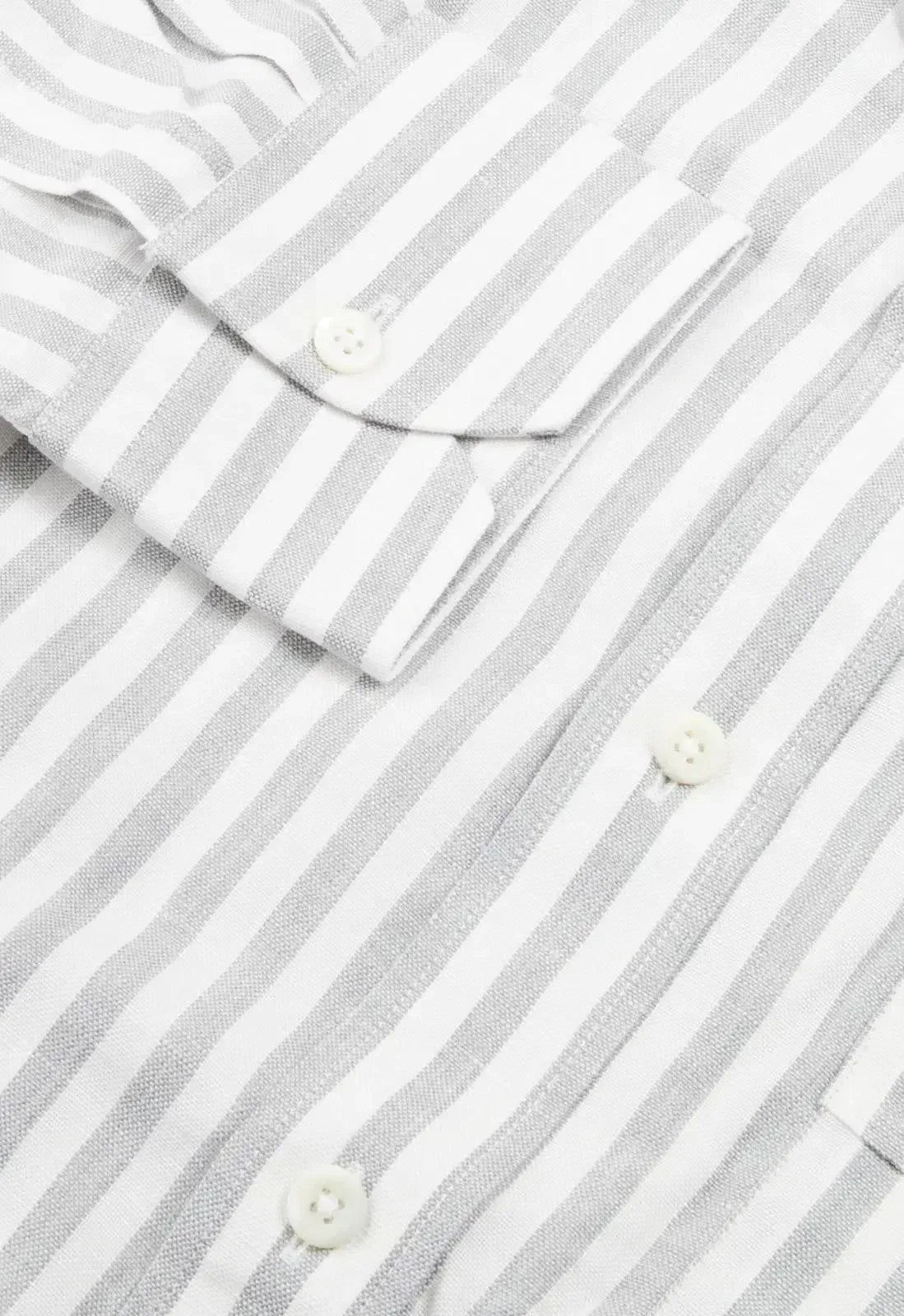 Thomas Pink Tailored Fit Stripe Smart Casual Shirt Pale Grey White-MALFORD OF LONDON SAVILE ROW MENSWEAR OUTLET