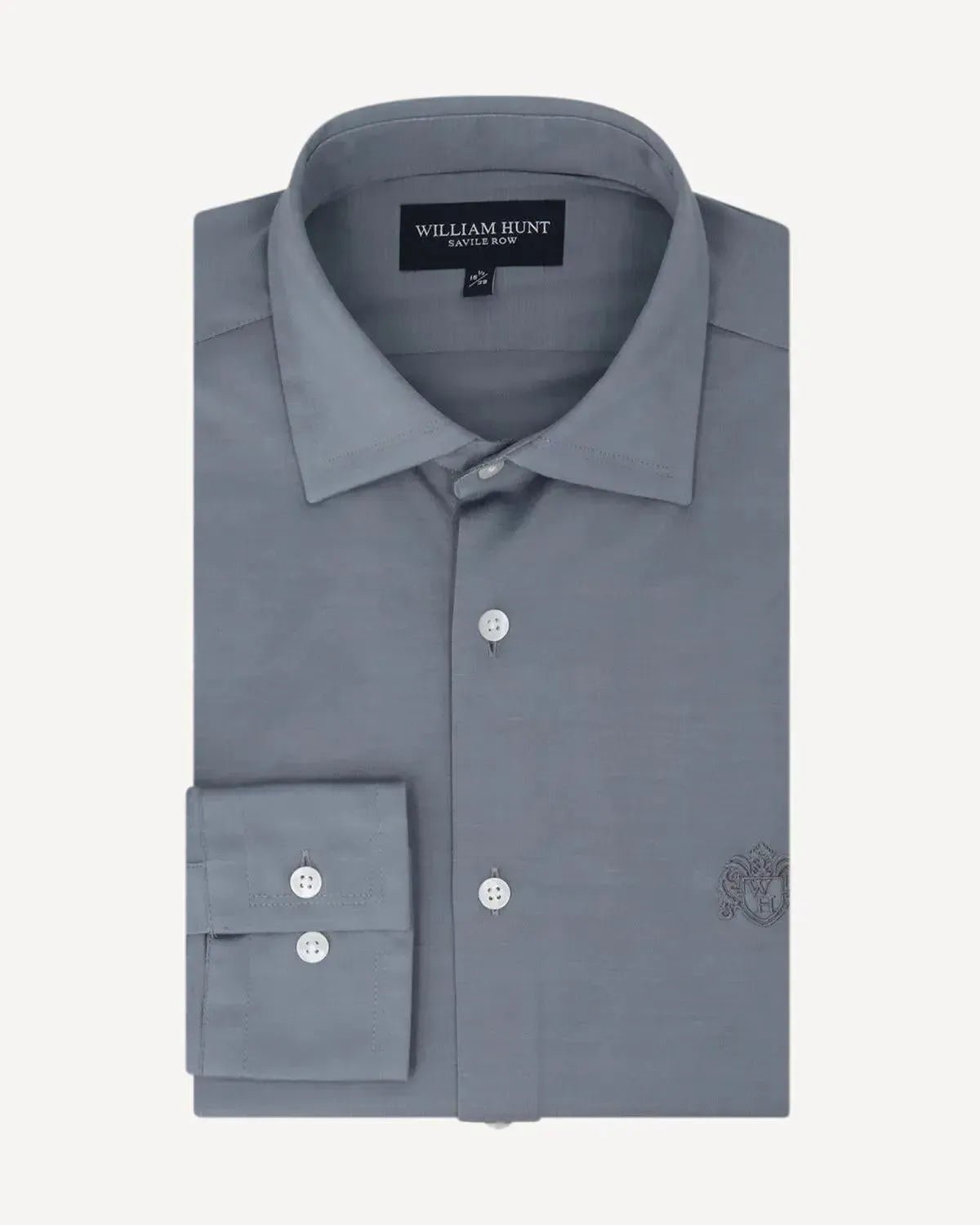 William Hunt Poplin Cotton Shirt Marl Grey – Tailored Menswear | Malford of London