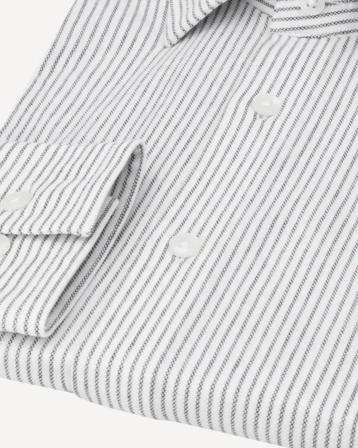 WILLIAM HUNT Rope Stripe Textured Shirt White/Charcoal-MALFORD OF LONDON SAVILE ROW MENSWEAR OUTLET