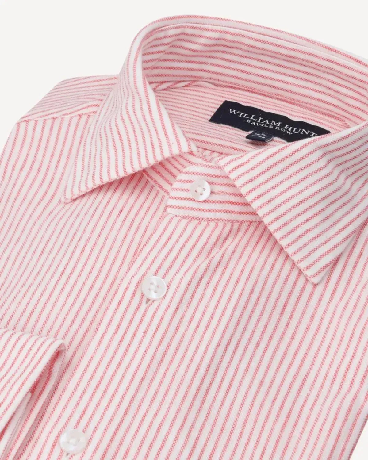 William Hunt Rope Stripe Textured Shirt White/Red – Savile Row Menswear Outlet | Malford of London