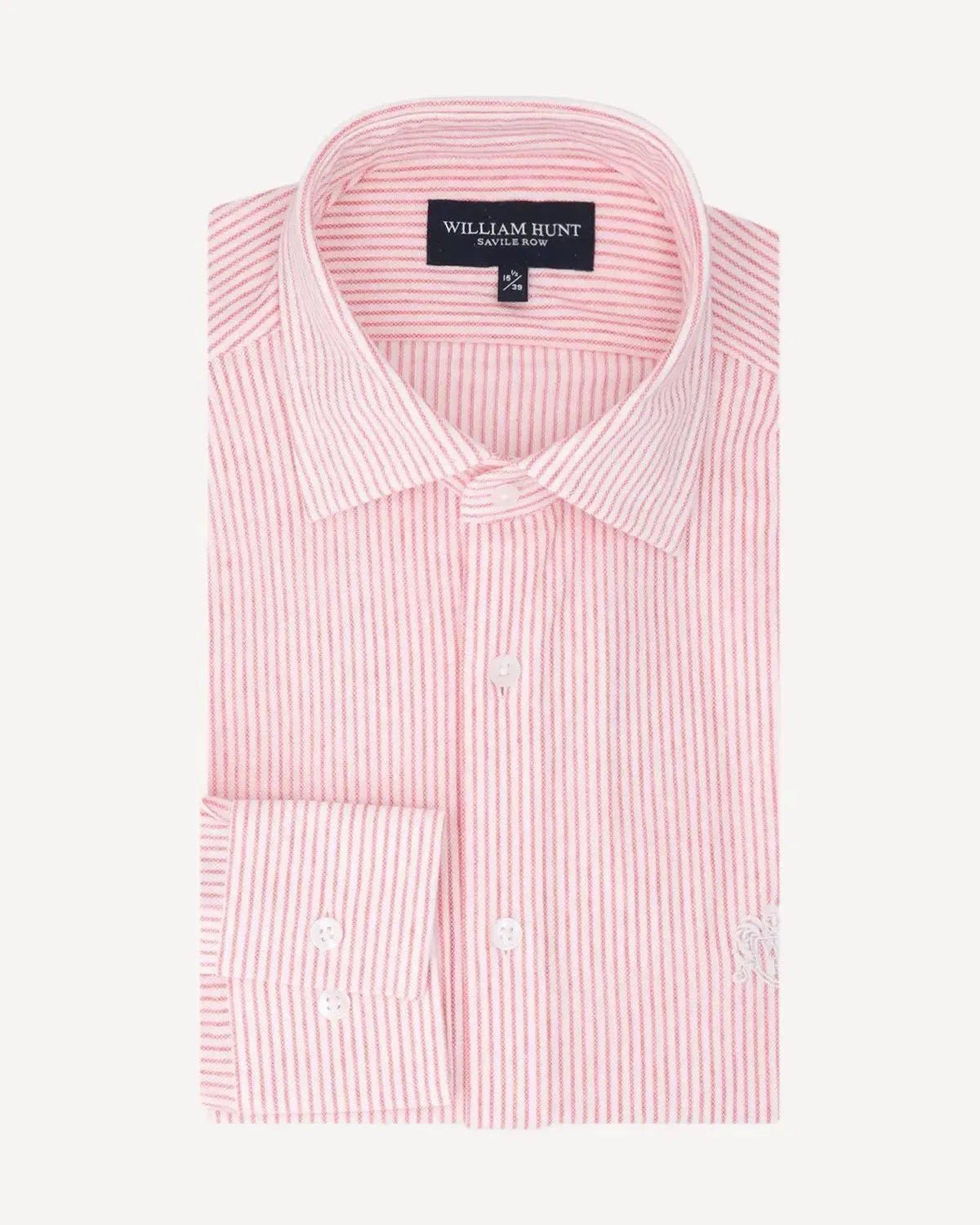 William Hunt Rope Stripe Textured Shirt White/Red – Savile Row Menswear Outlet | Malford of London