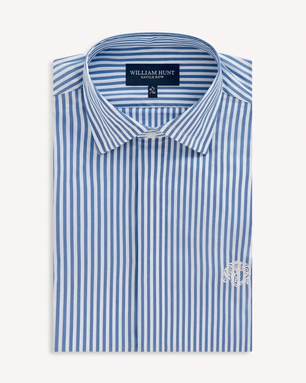William Hunt Bengal Stripe Shirt Blue White – Tailored Menswear | Malford of London